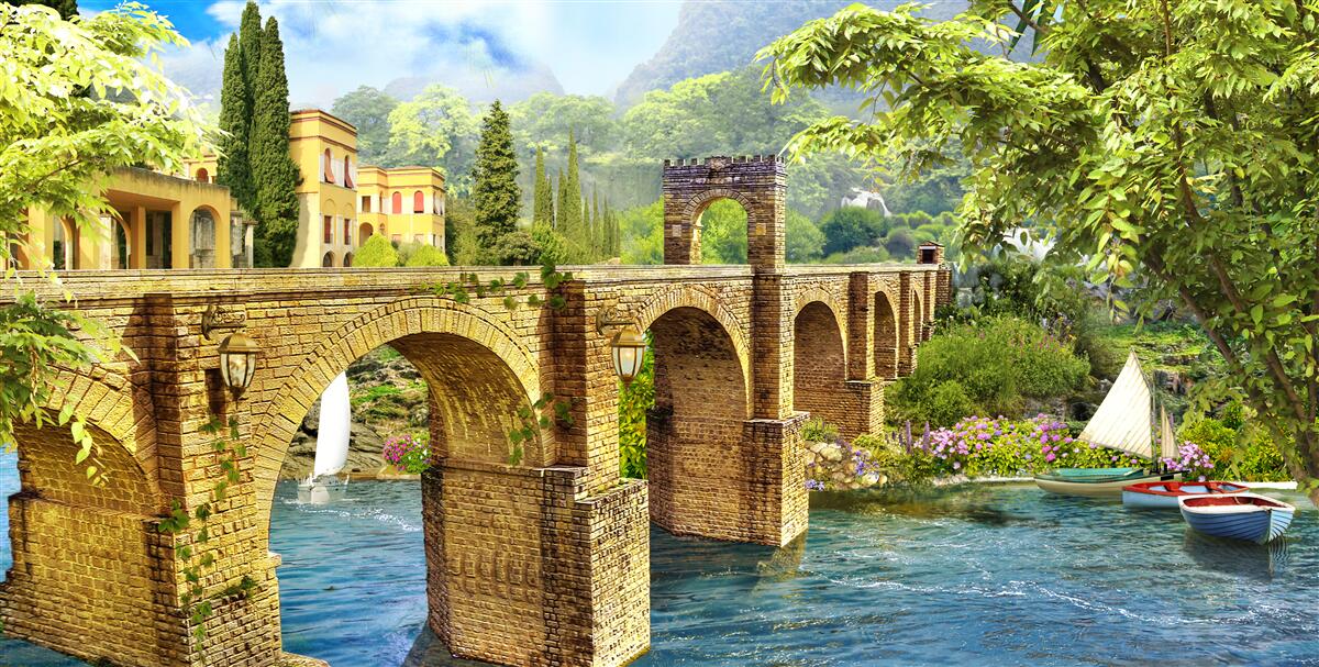 Papier peint magnifique pont-canal architectural