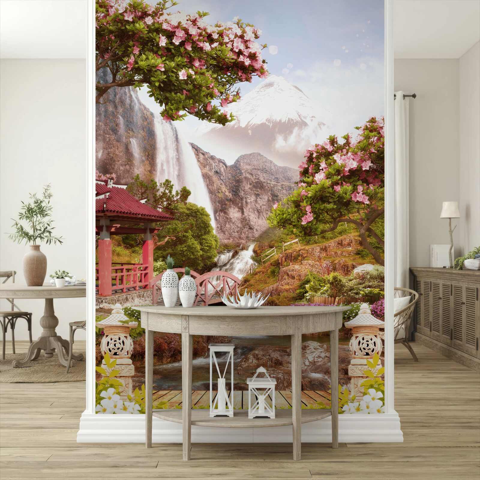 Papier peint un jardin fleuri à la beauté chinoise