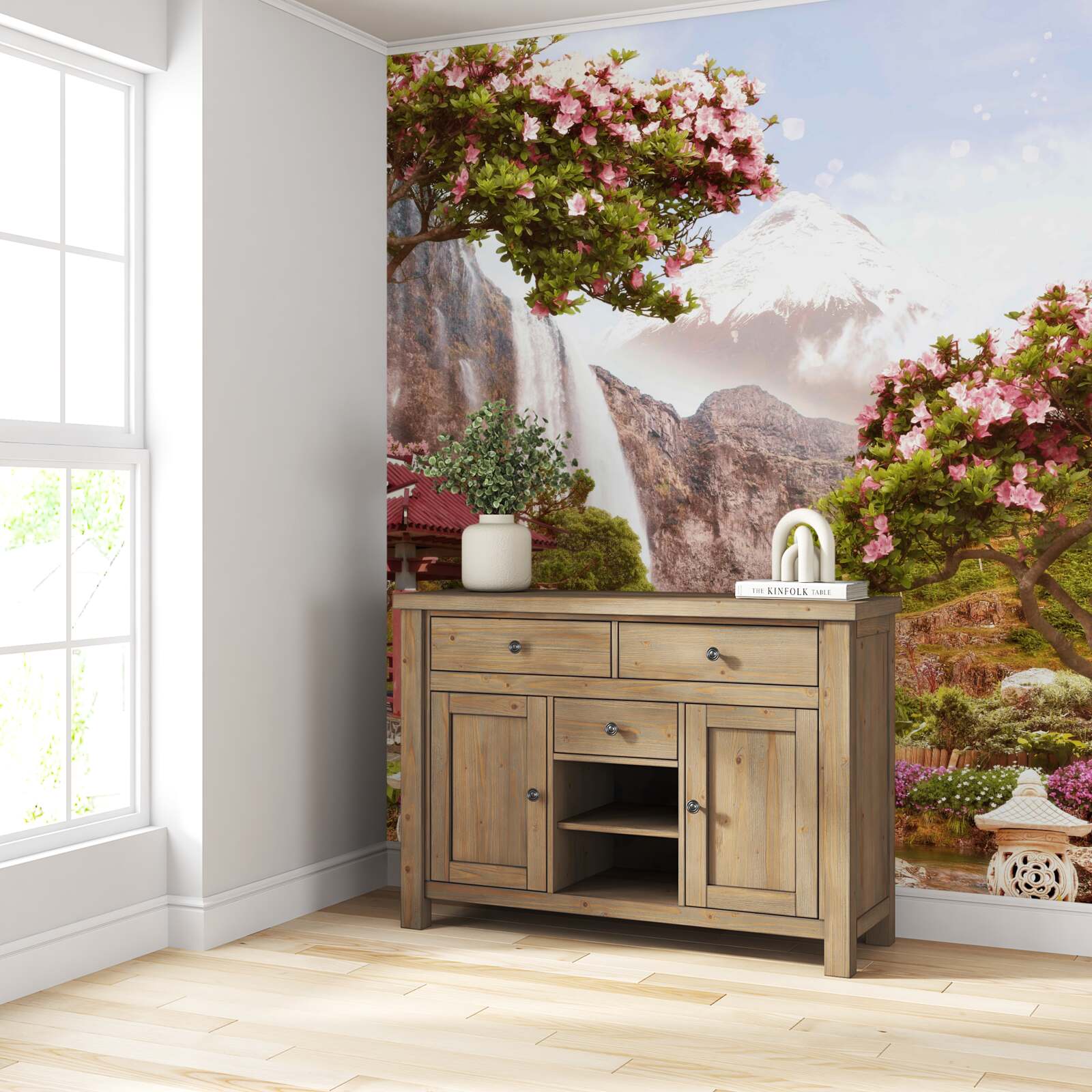 Papier peint un jardin fleuri à la beauté chinoise