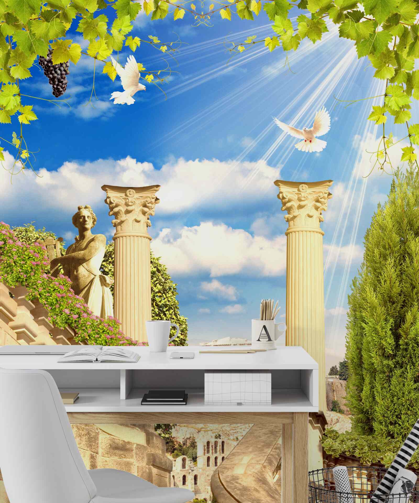 Papier peint Colonnes et sculptures de style grec