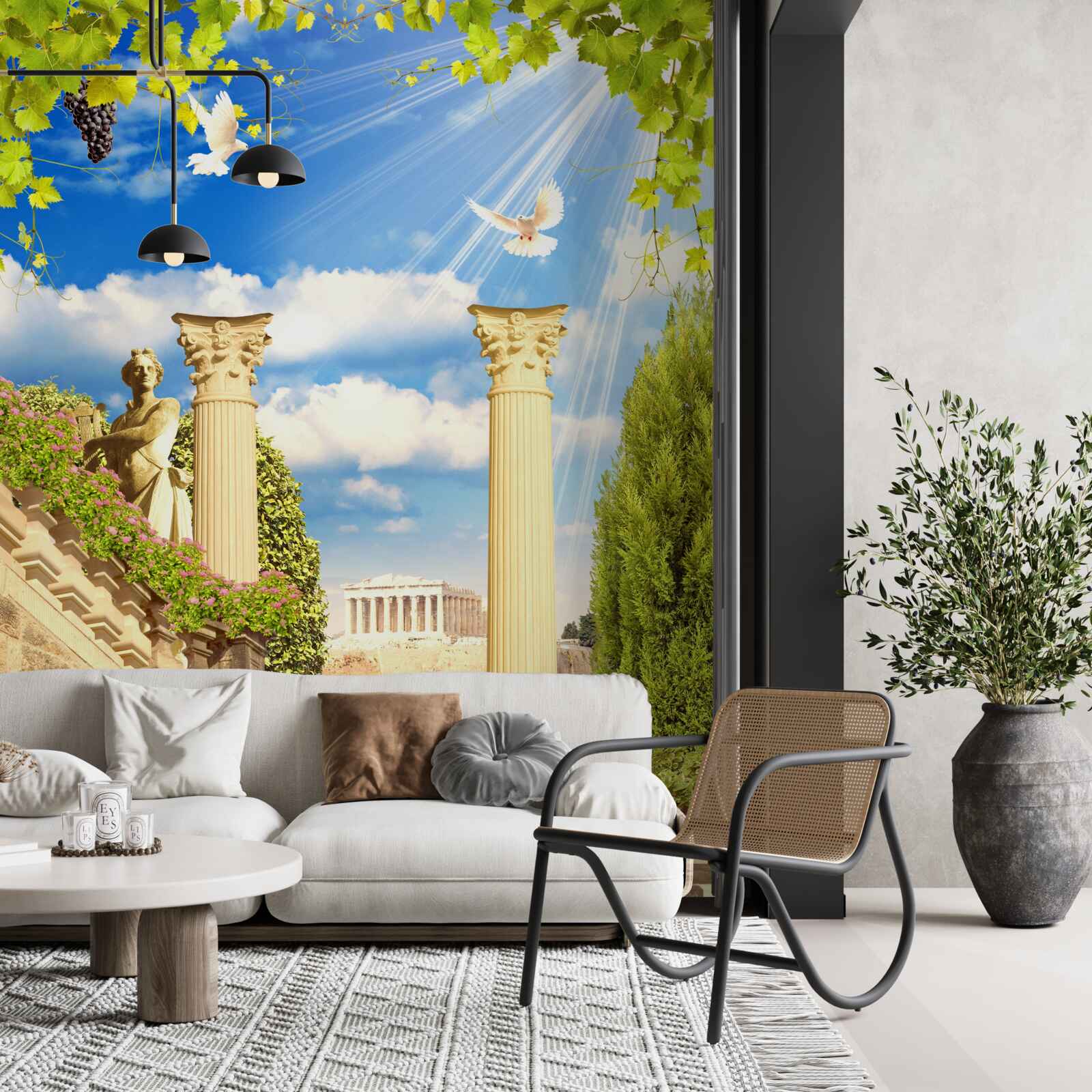 Papier peint Colonnes et sculptures de style grec
