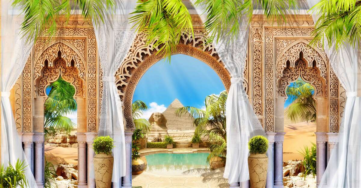Papier peint palais de style oriental