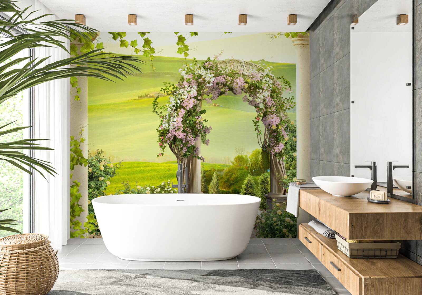 Papier peint jardins fleuris