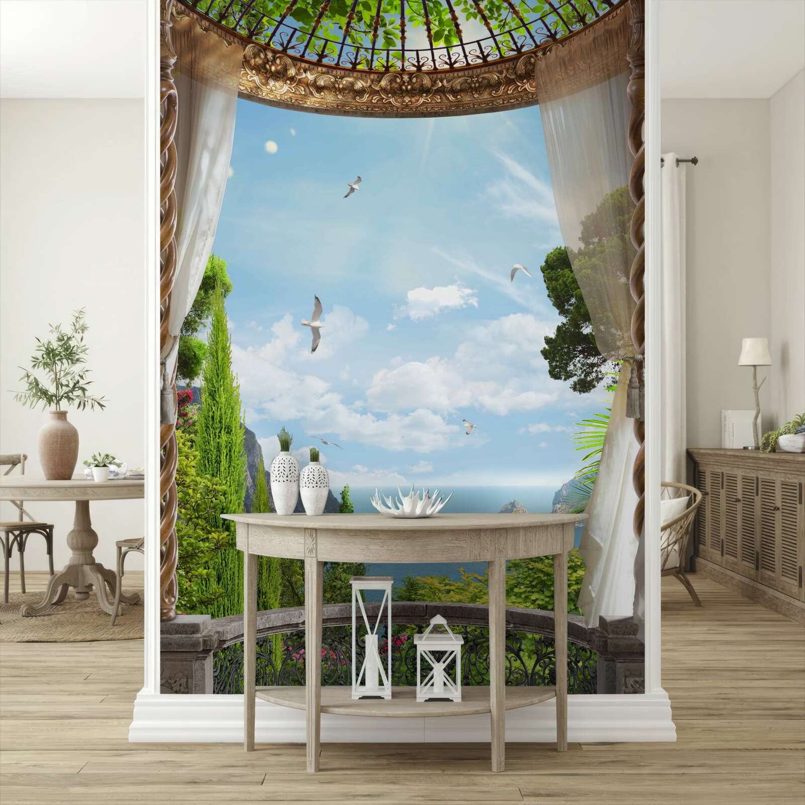 Papier peint la vue magnifique que l'on peut apprécier depuis le balcon