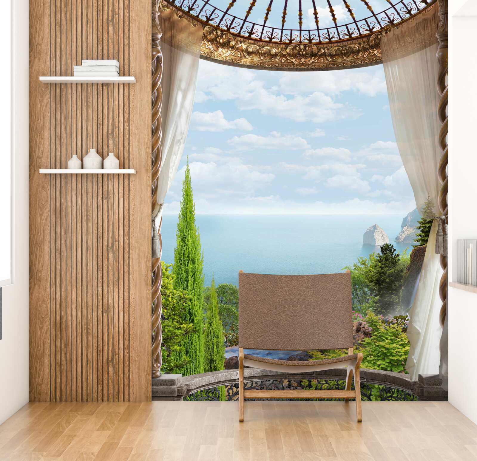 Papier peint balcon avec vue magnifique