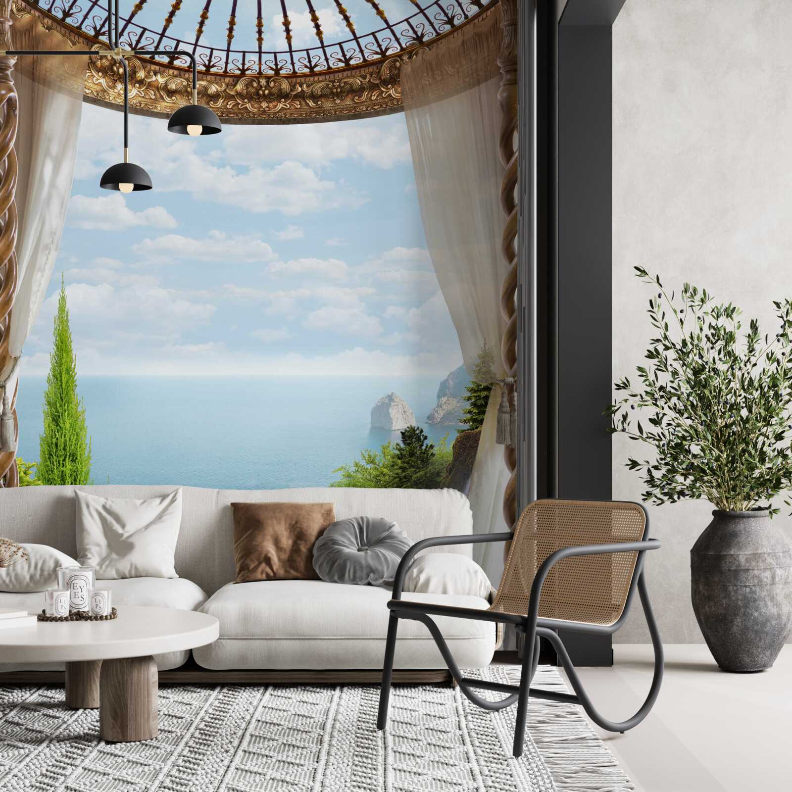 Papier peint balcon avec vue magnifique