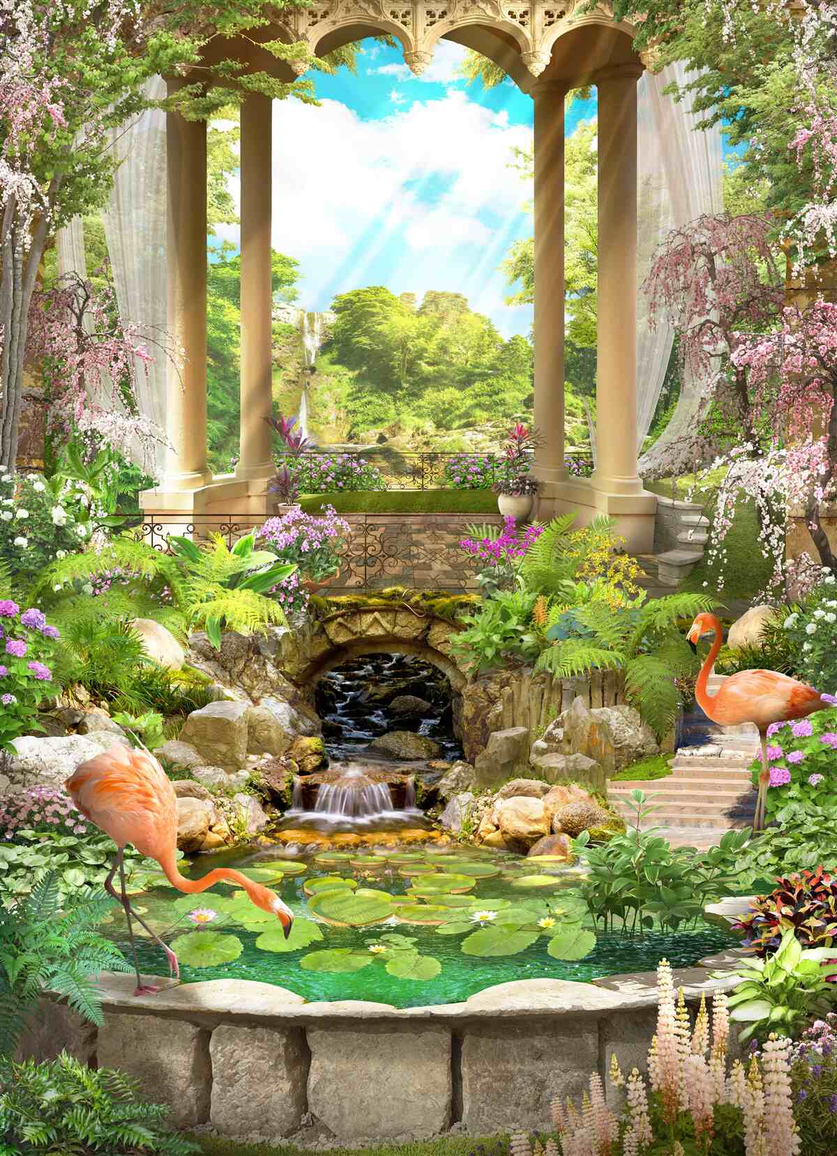 Papier peint jardin délicieux