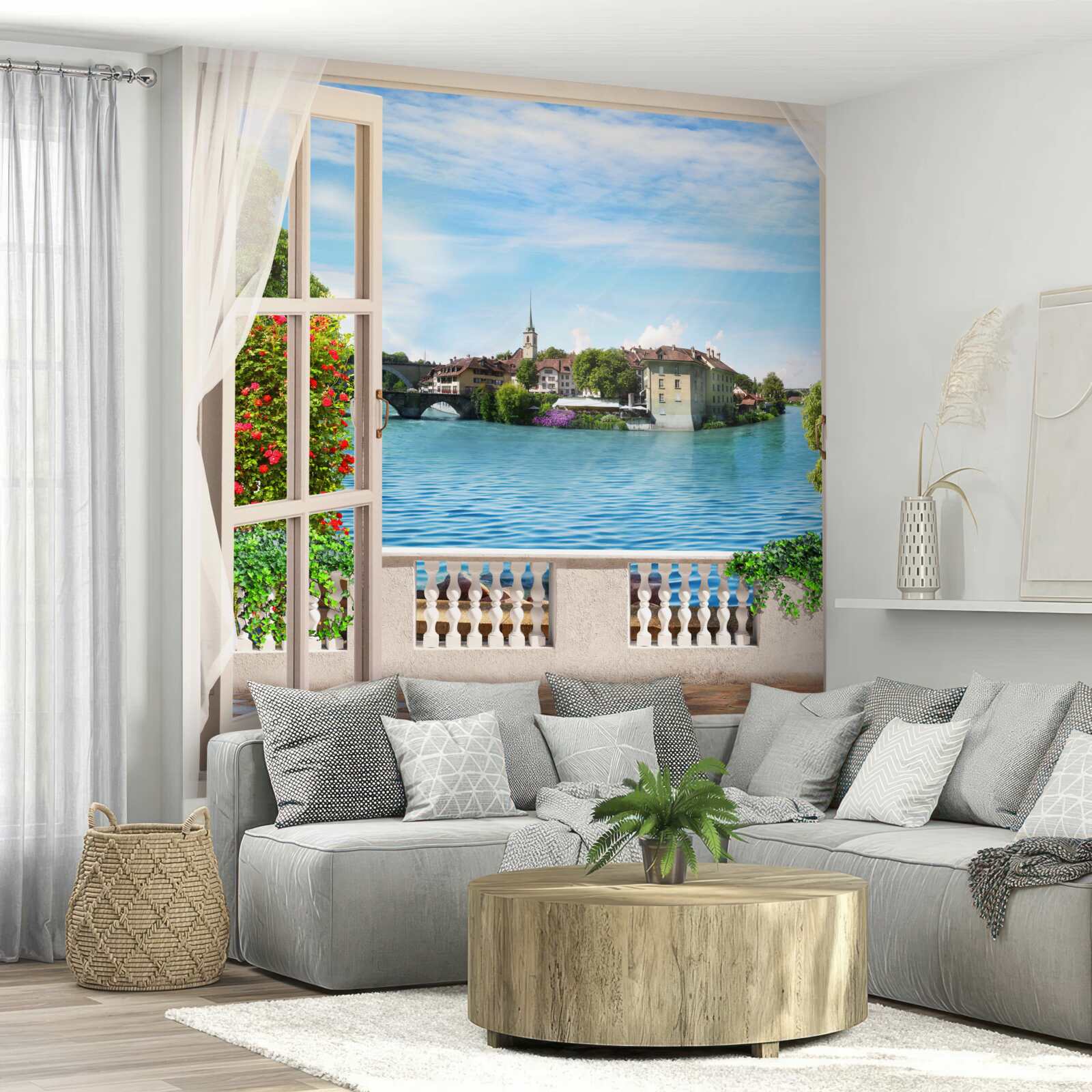 Papier peint paysage de mer bleue et calme