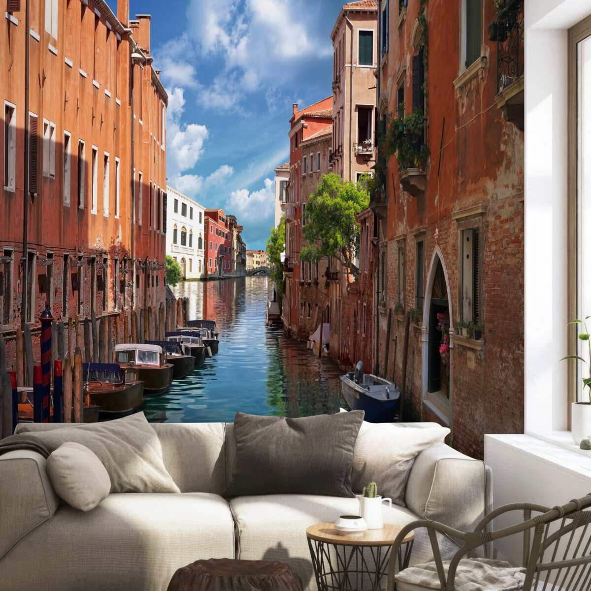 Papier peint passage étroit entre les bâtiments à venise