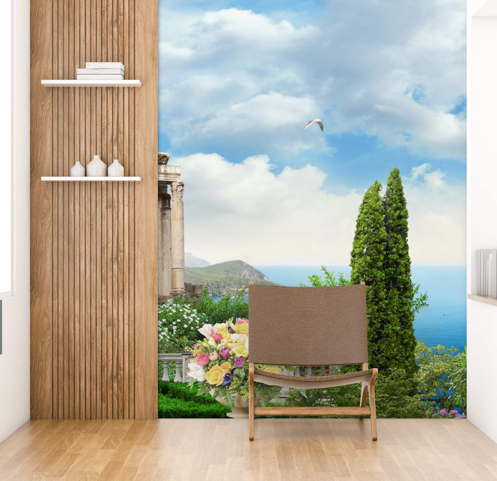 Papier peint vue sur le magnifique paysage depuis le balcon
