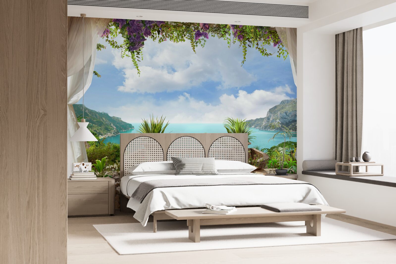 Papier peint balcon confortable avec plantes