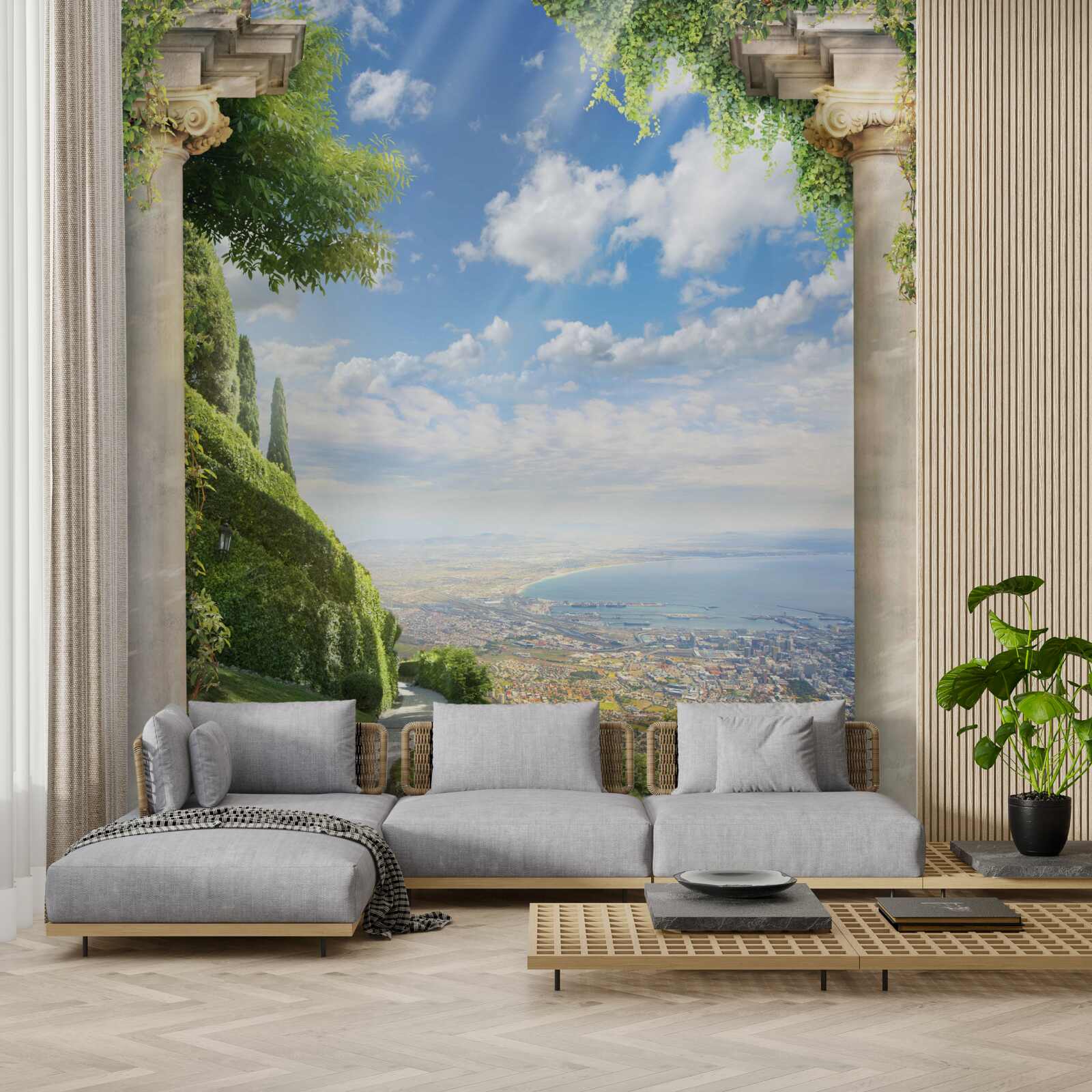 Papier peint paysage avec vue sur le port