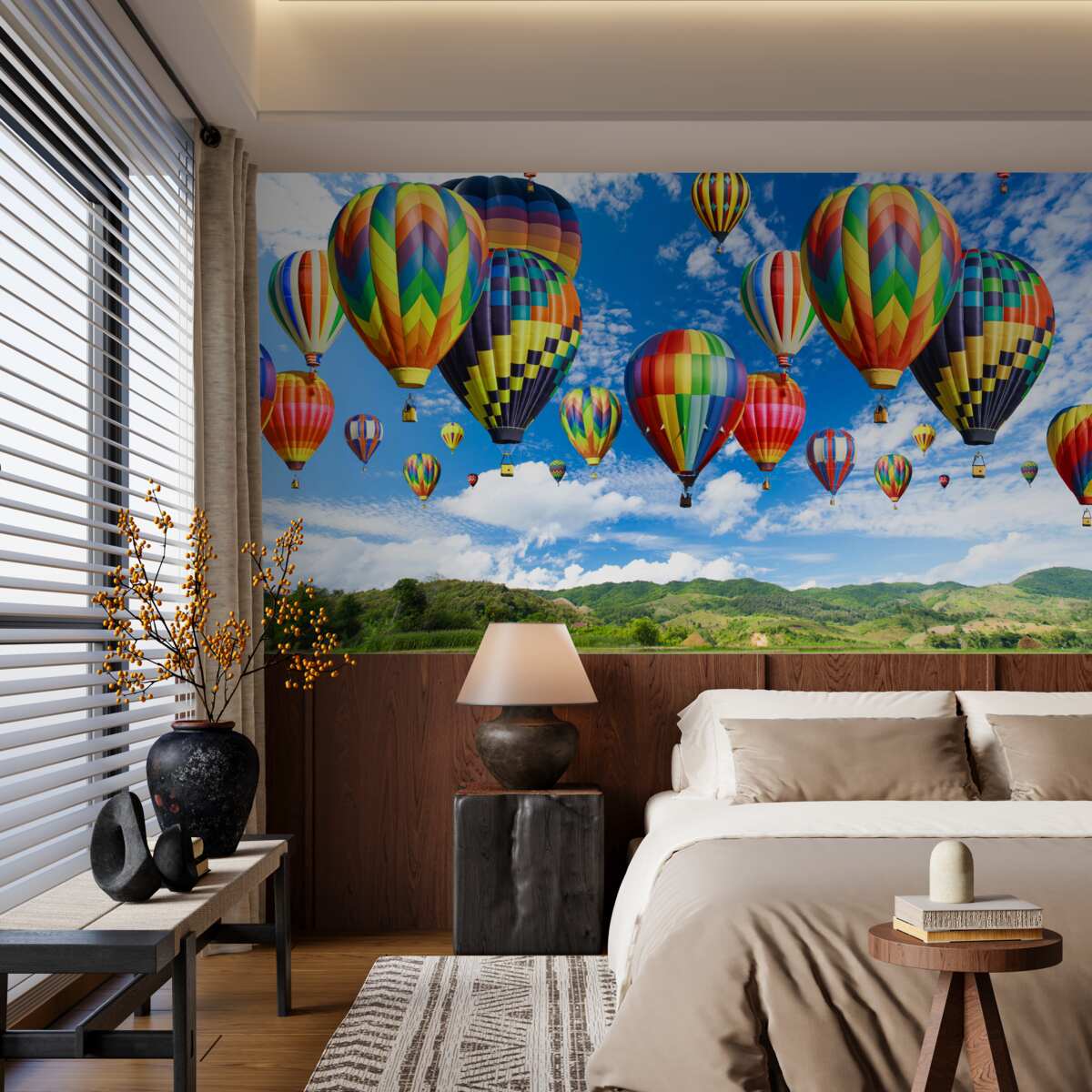 Papier peint procession de ballons de toutes les couleurs