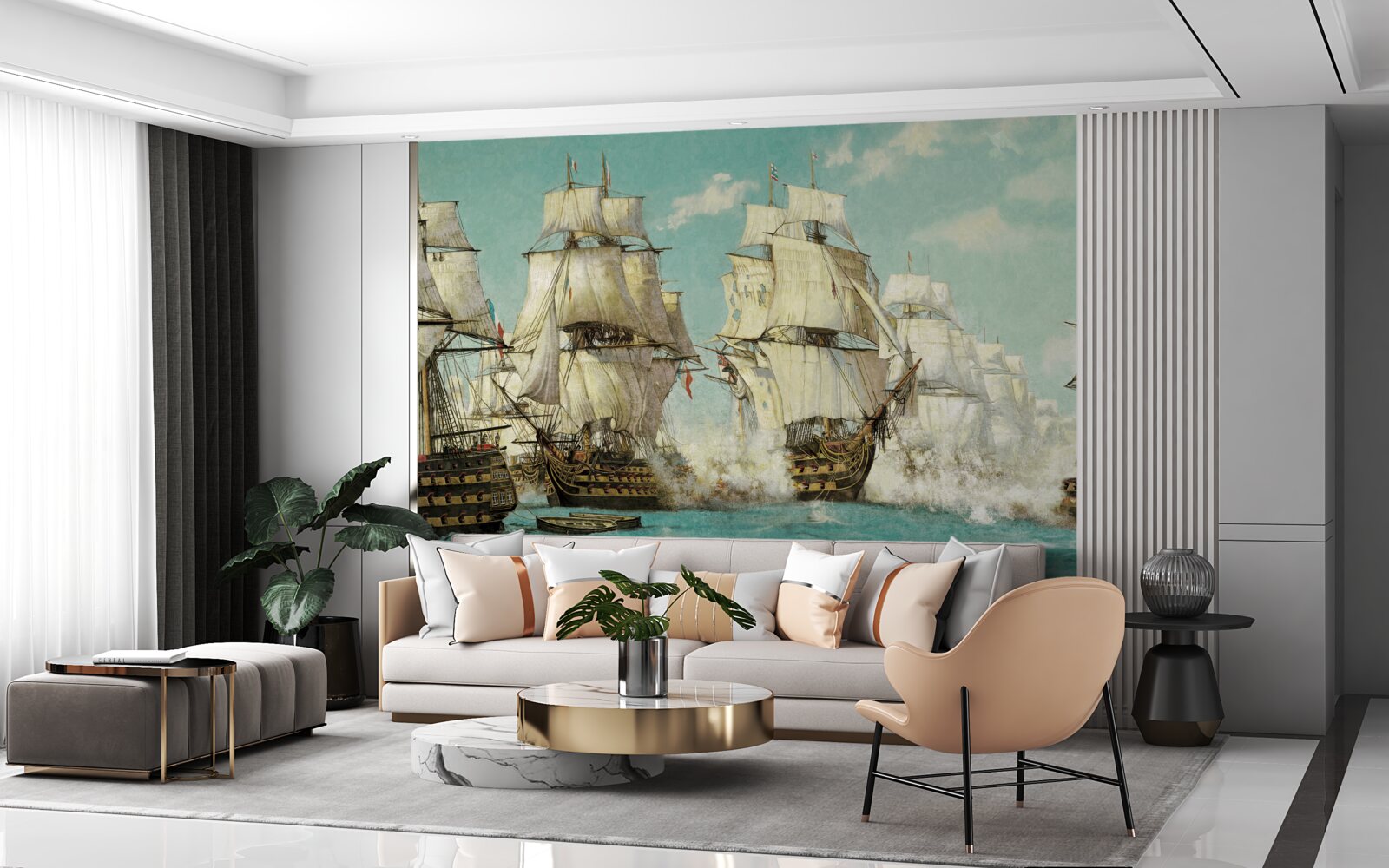Papier peint grands navires à voiles
