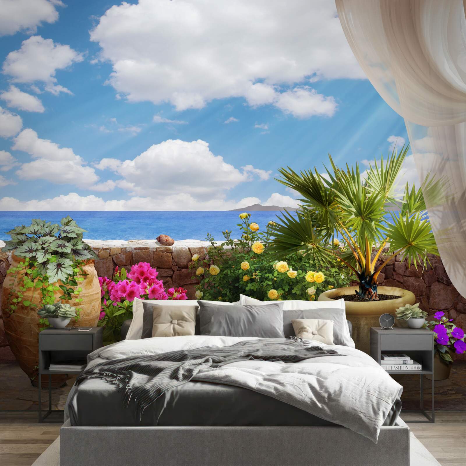 Papier peint balcon en pot