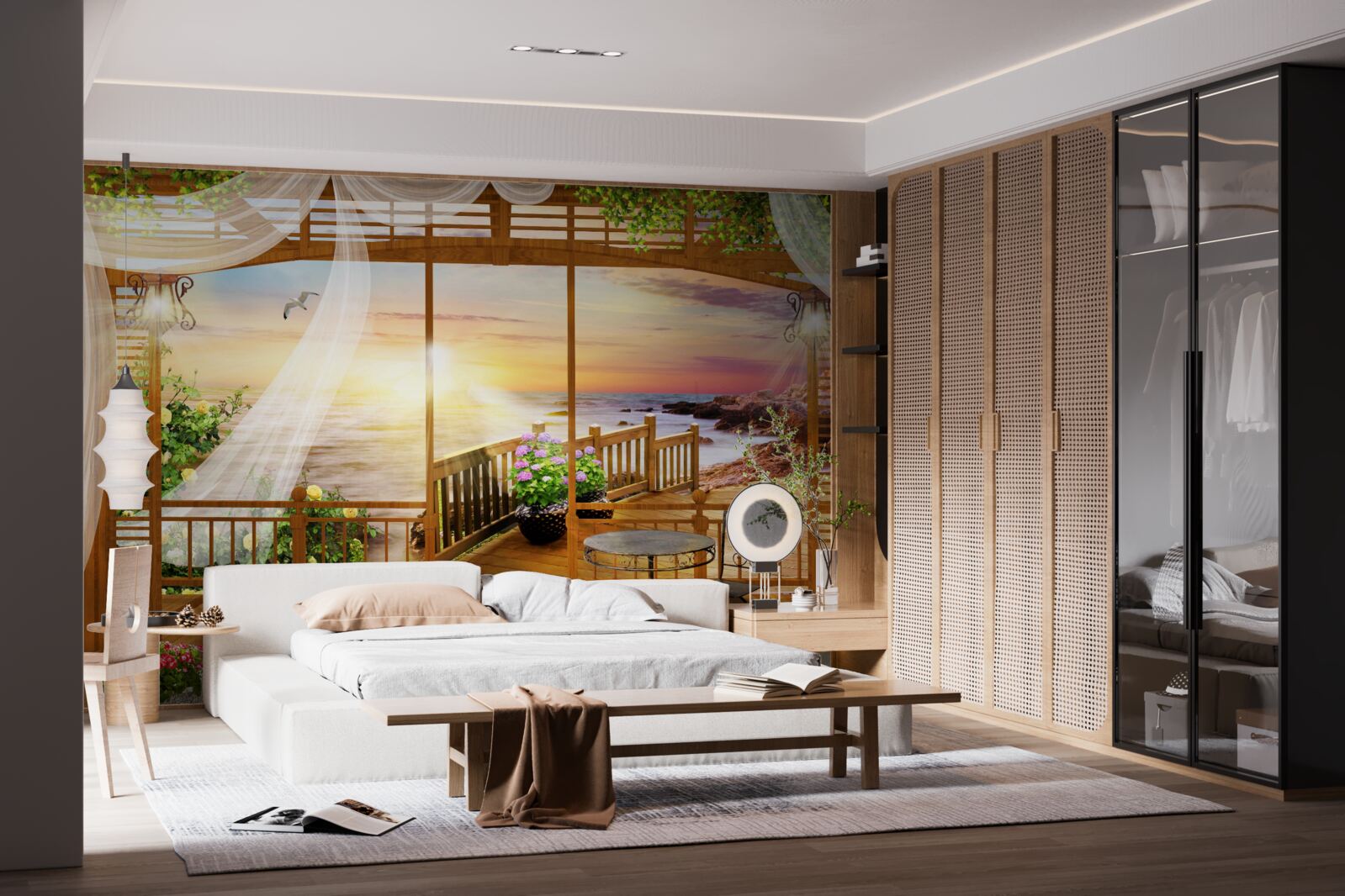Papier peint beau balcon avec vue imprenable