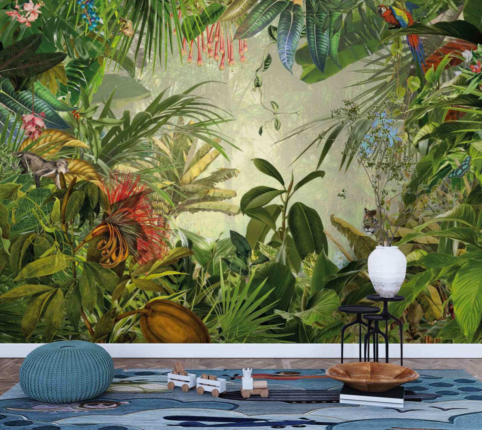Papier peint paysage tropical vert