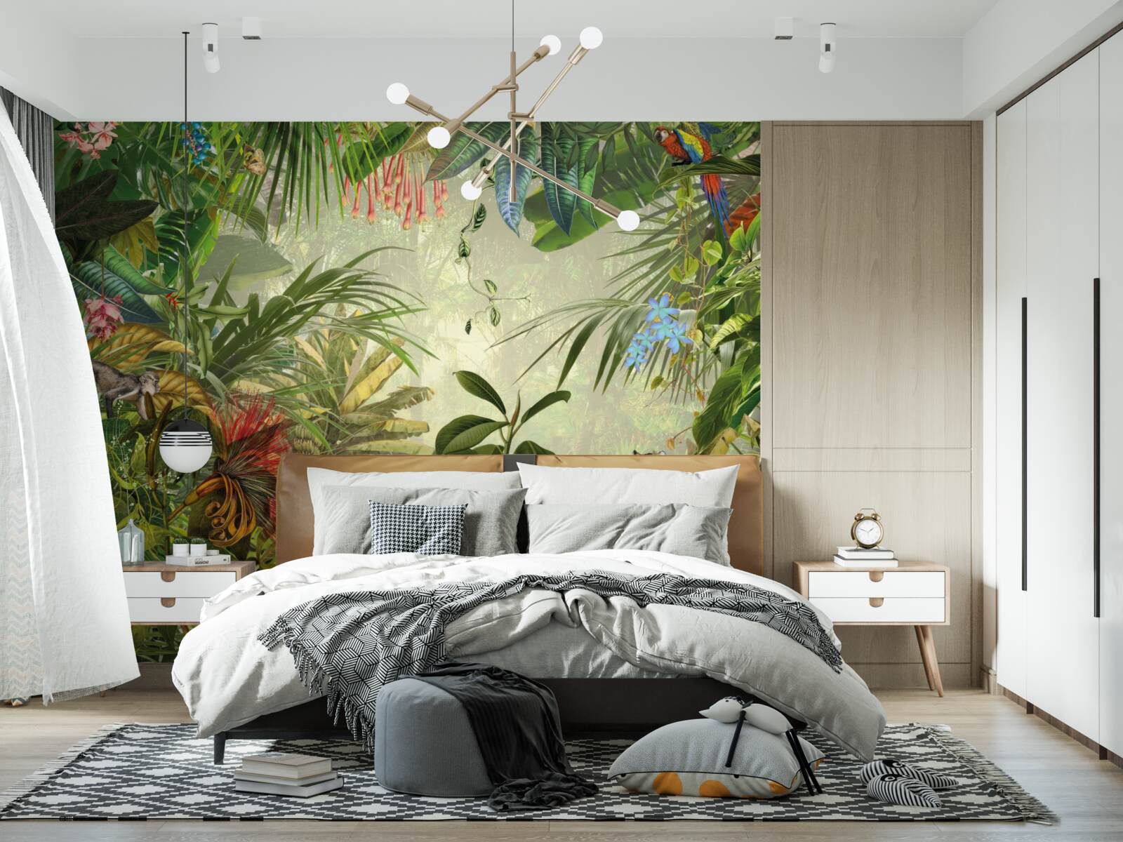 Papier peint paysage tropical vert