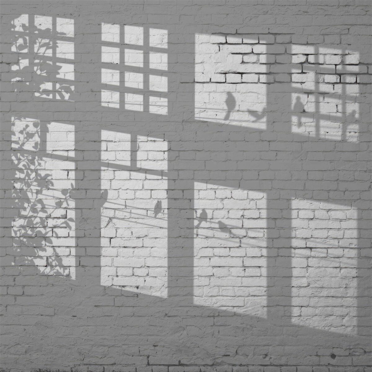 Papier peint réflexions sur la brique lumineuse