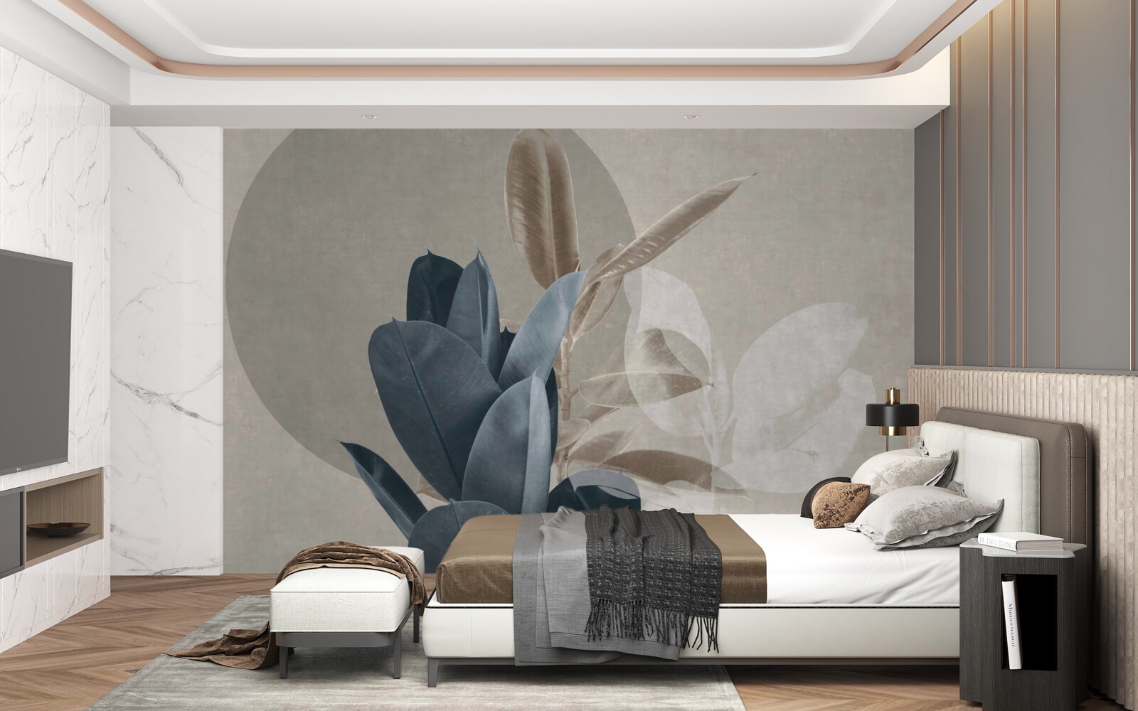 Papier peint plante d'intérieur près du mur