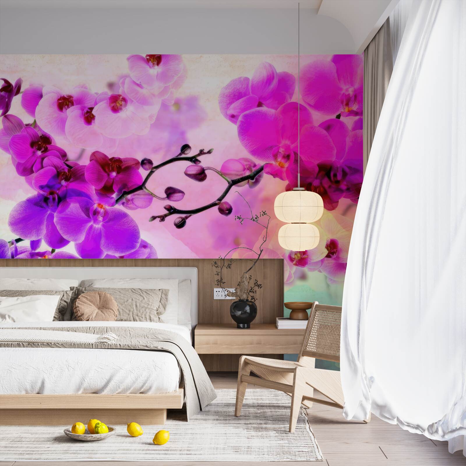 Papier peint des orchidées dans toutes les nuances de l'arc-en-ciel