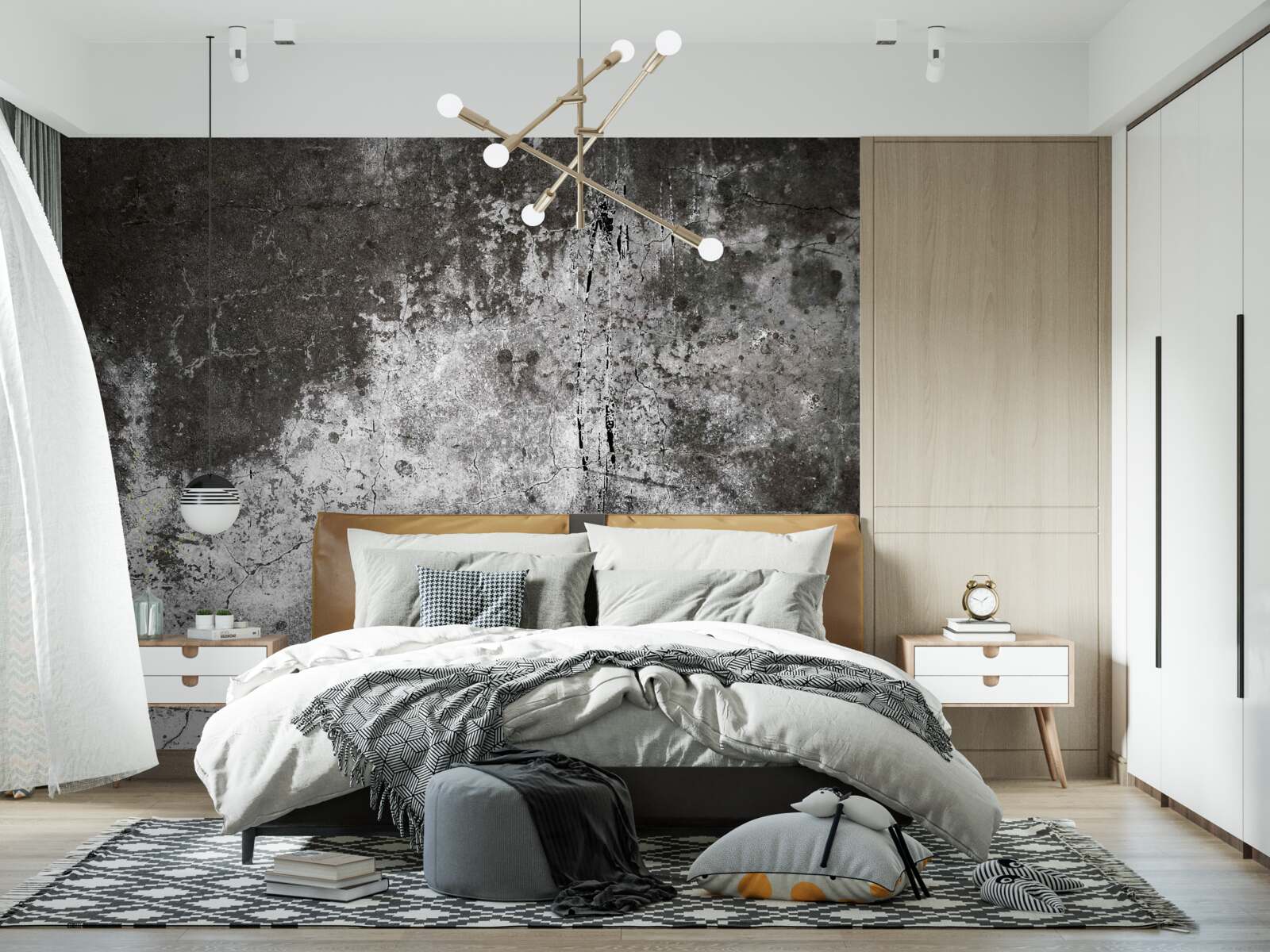 Papier peint vieux mur gris