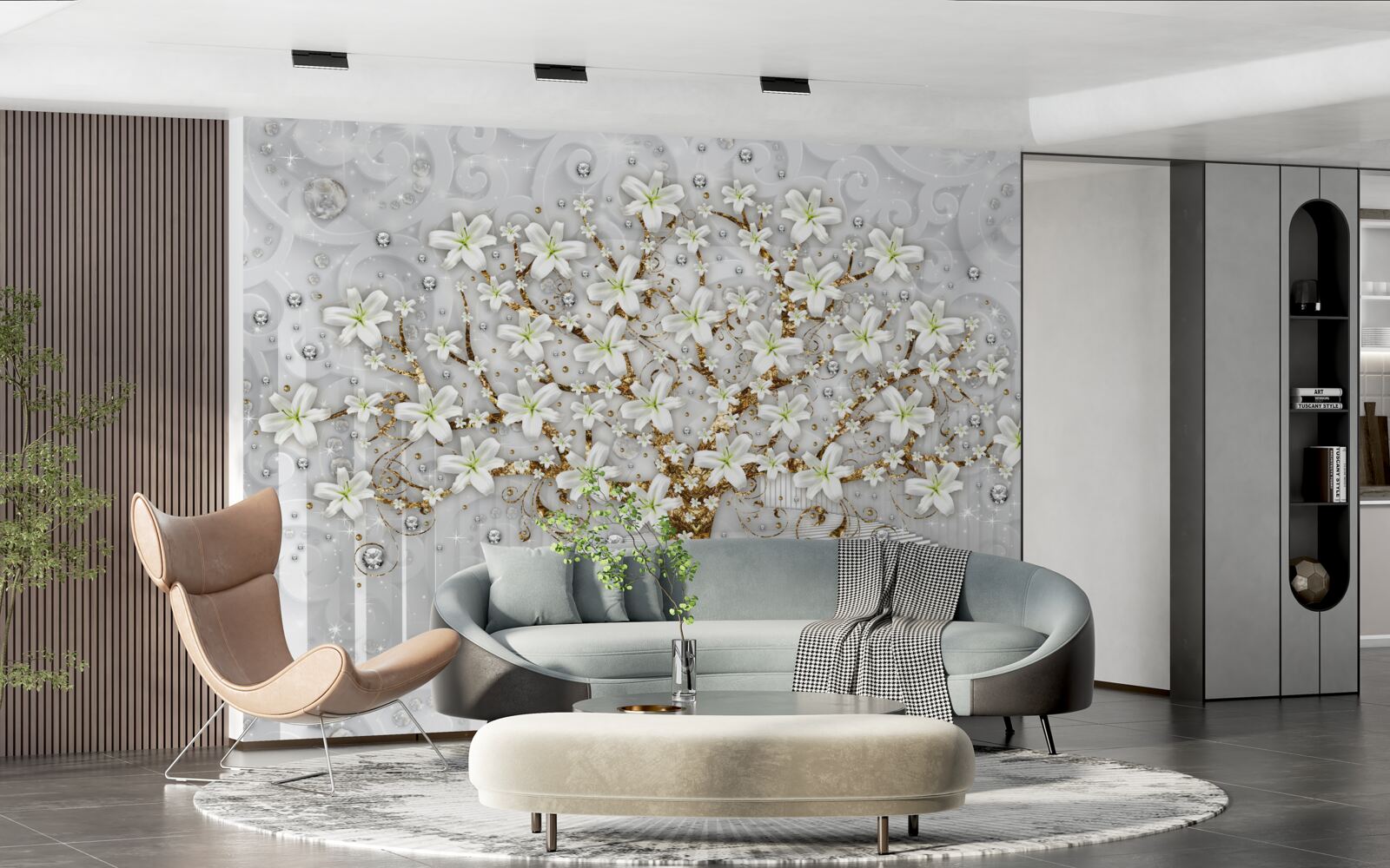 Papier peint des fleurs blanches ont fleuri sur l'arbre
