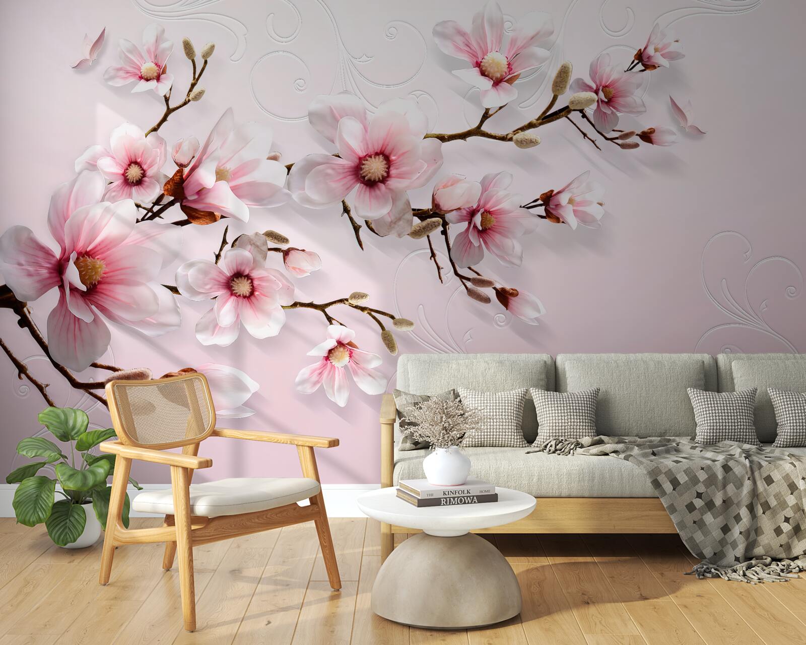 Papier peint peinture de fond avec motif floral
