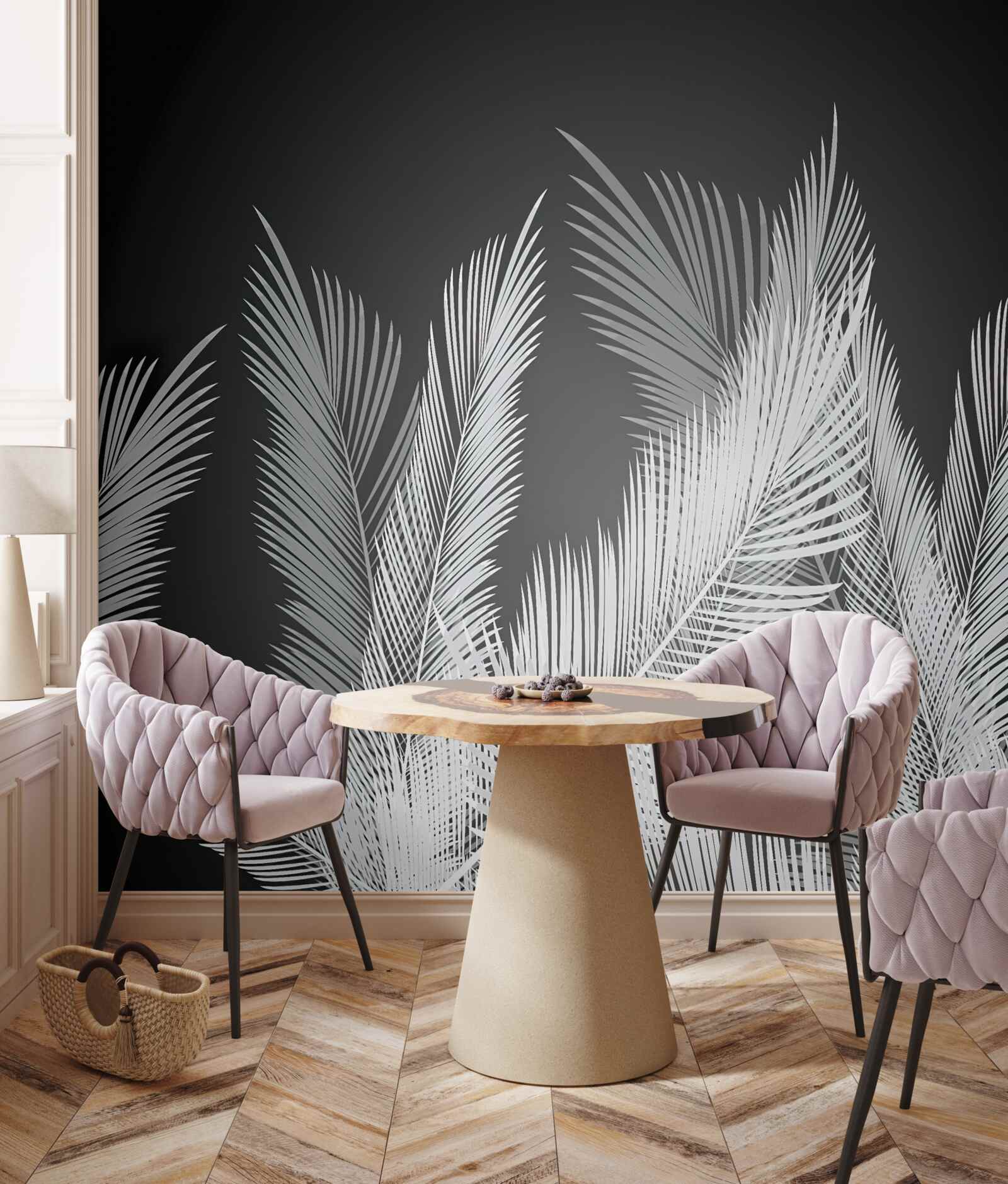 Papier peint grandes feuilles élégantes