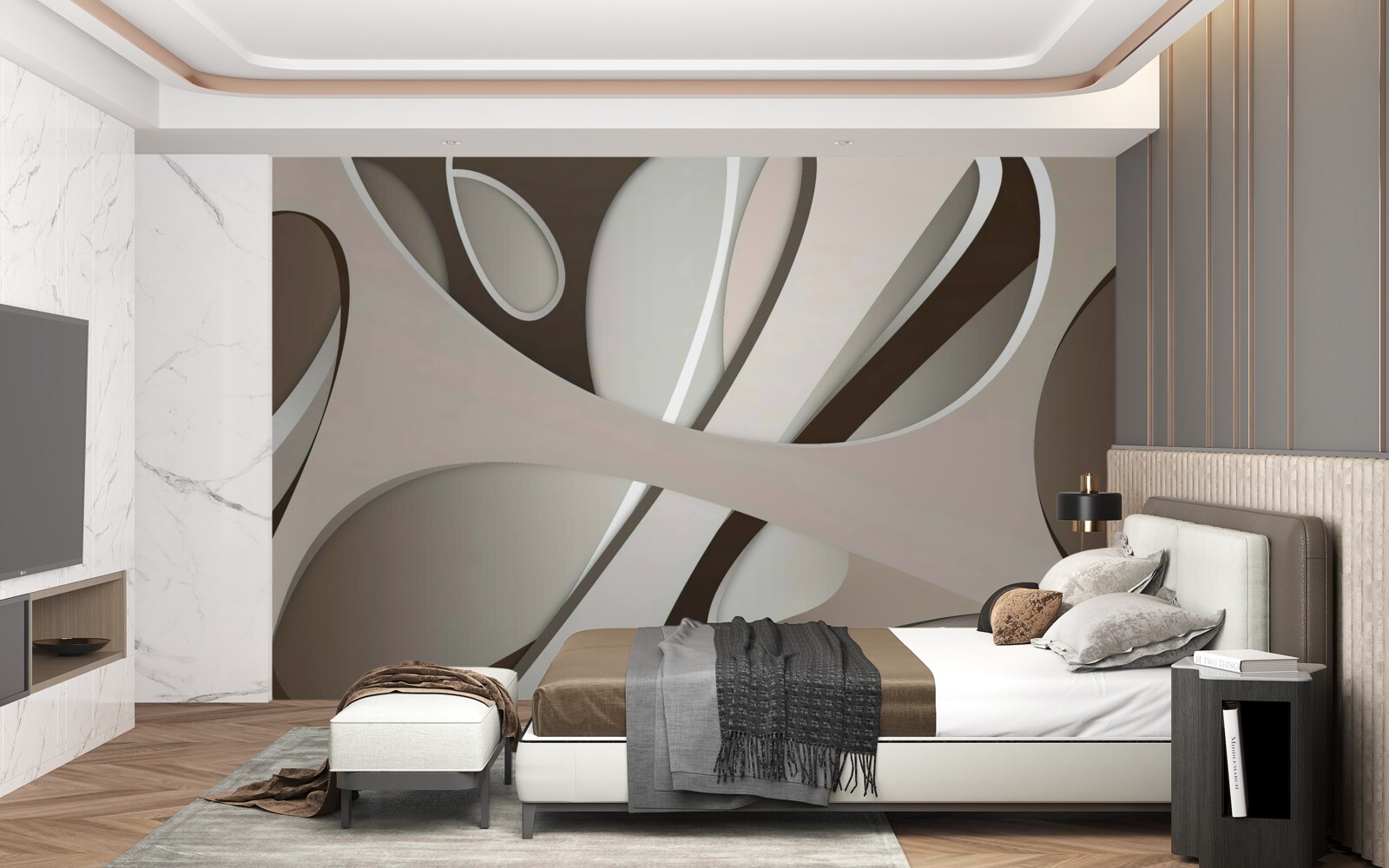 Papier peint forme abstraite lumineuse