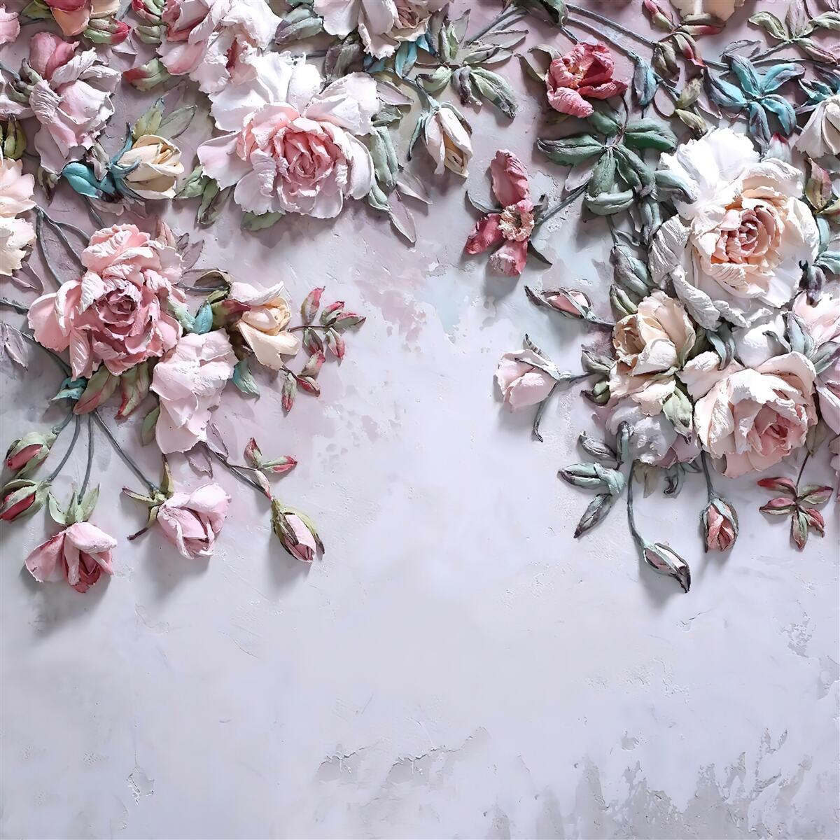 Papier peint roses sur les branches