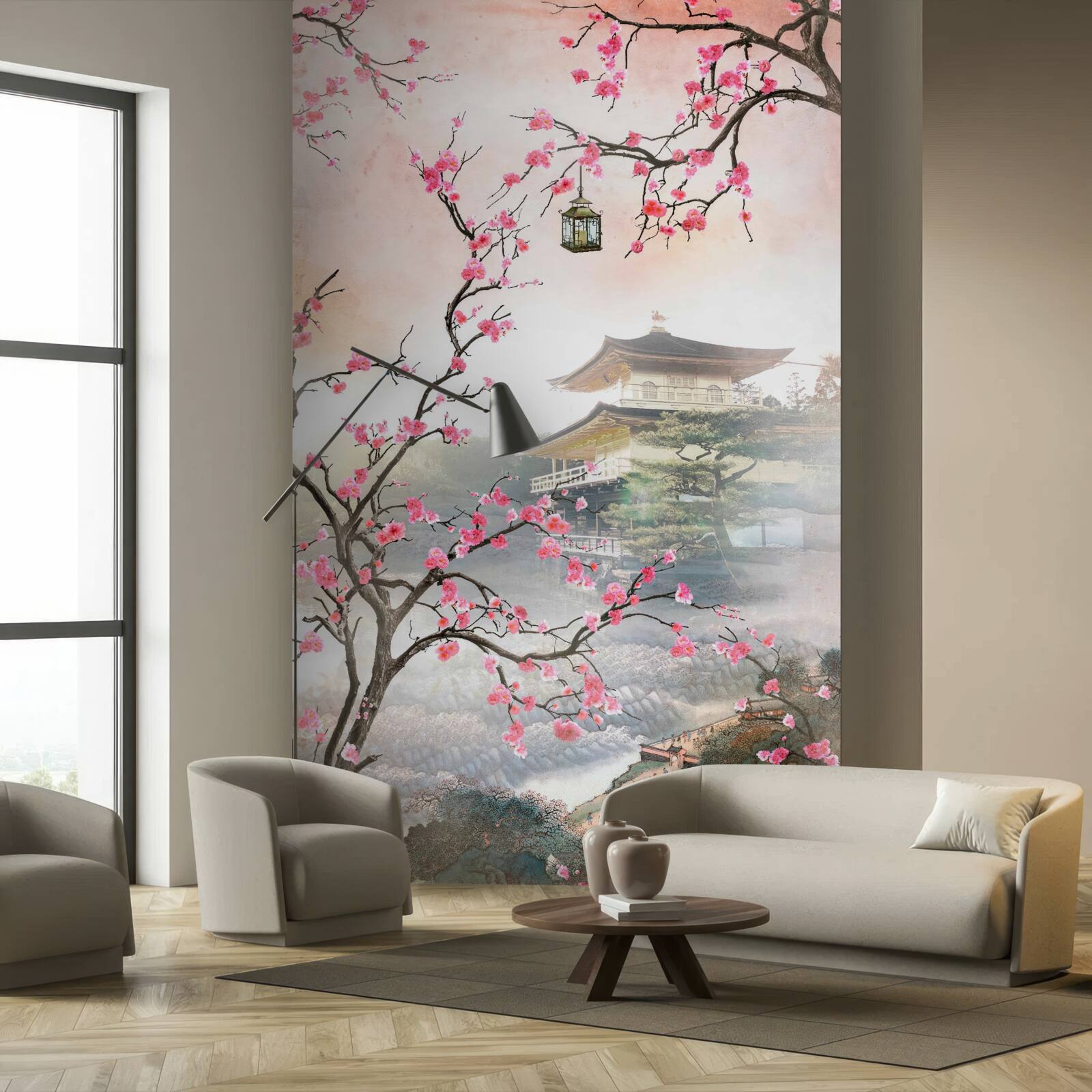 Papier peint la floraison des sakura dans un environnement urbain