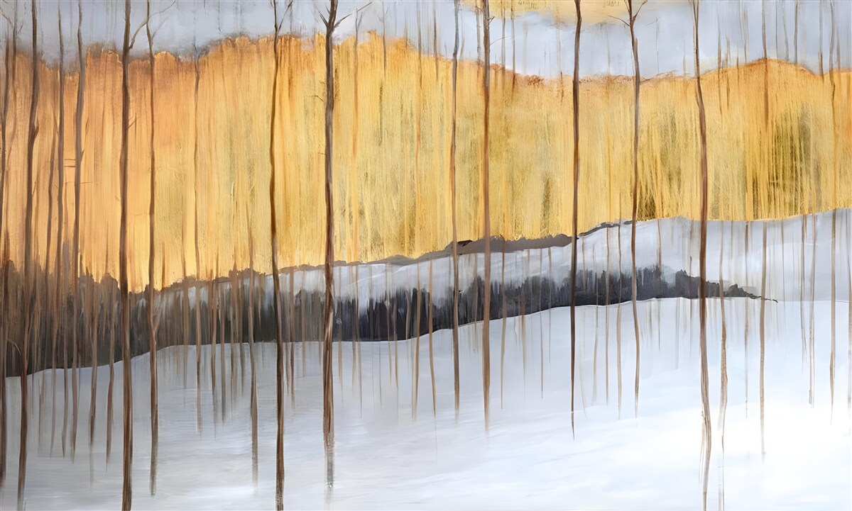 Papier peint des arbres fins sous une forme abstraite