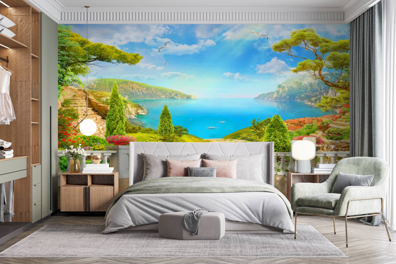 Papier peint paysage captivant depuis le pont d'observation