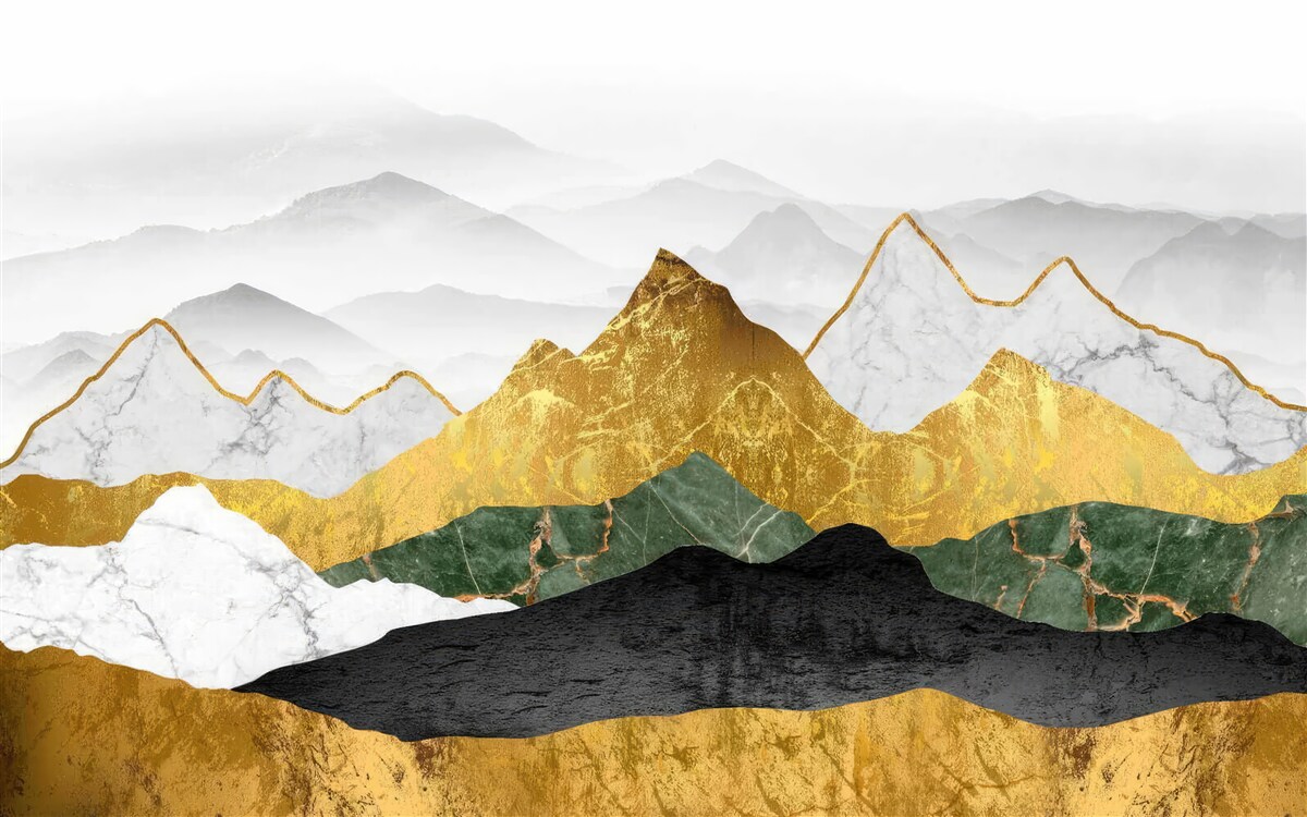 Papier peint silhouettes de montagnes en différentes couleurs
