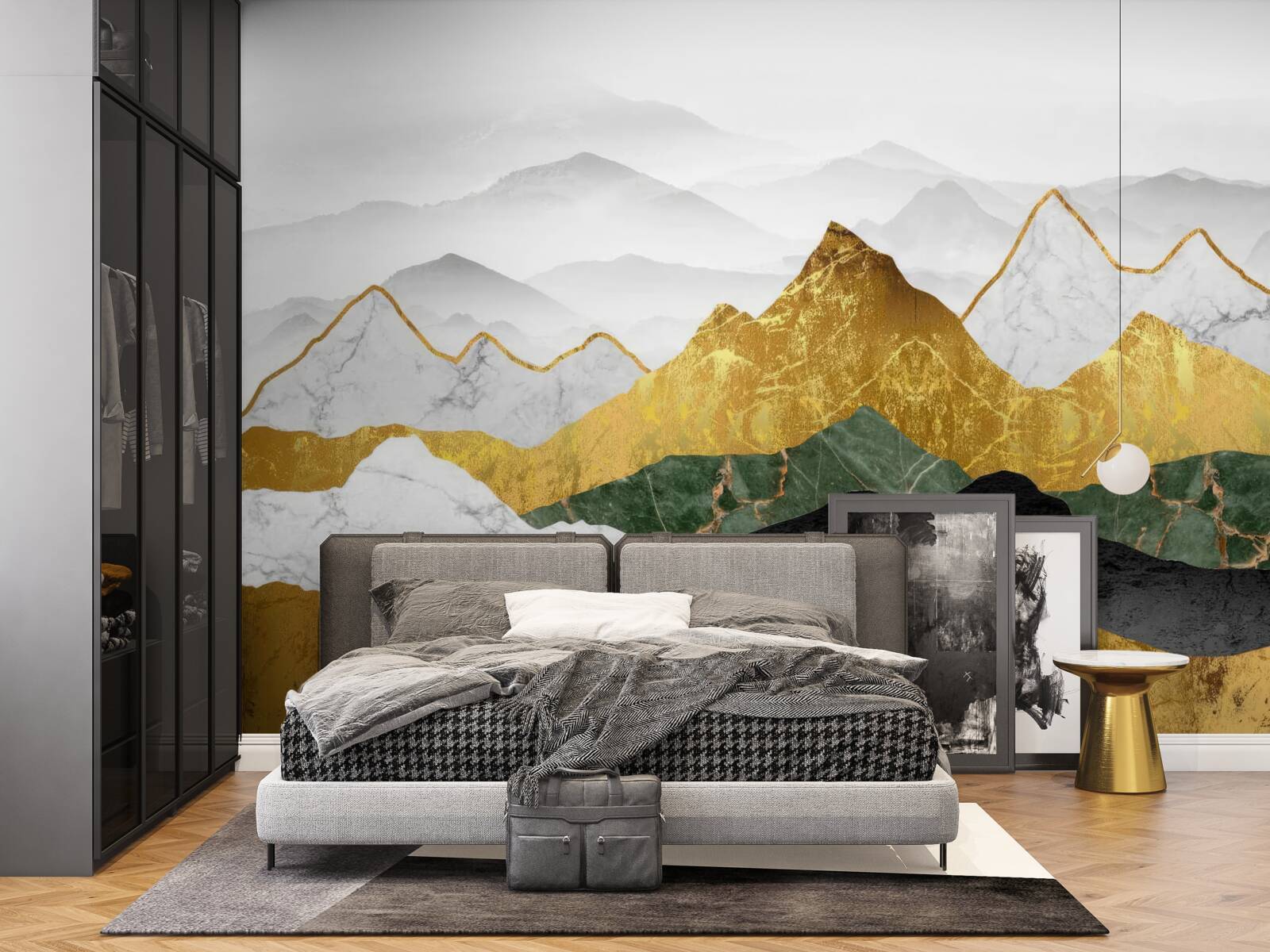 Papier peint silhouettes de montagnes en différentes couleurs