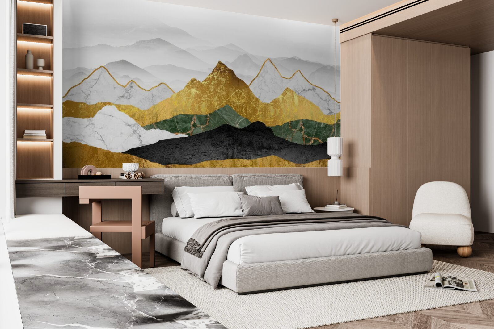 Papier peint silhouettes de montagnes en différentes couleurs