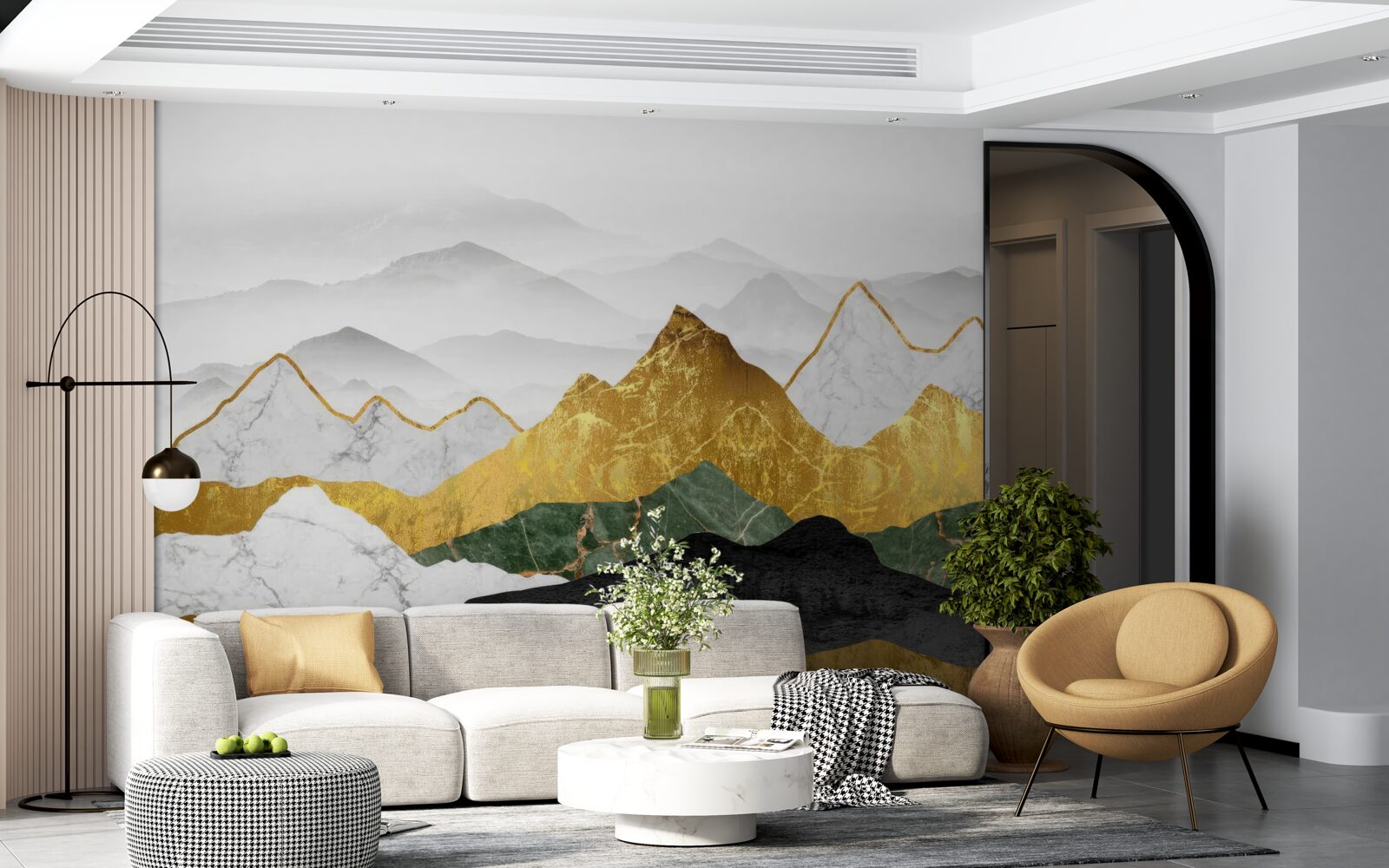 Papier peint silhouettes de montagnes en différentes couleurs
