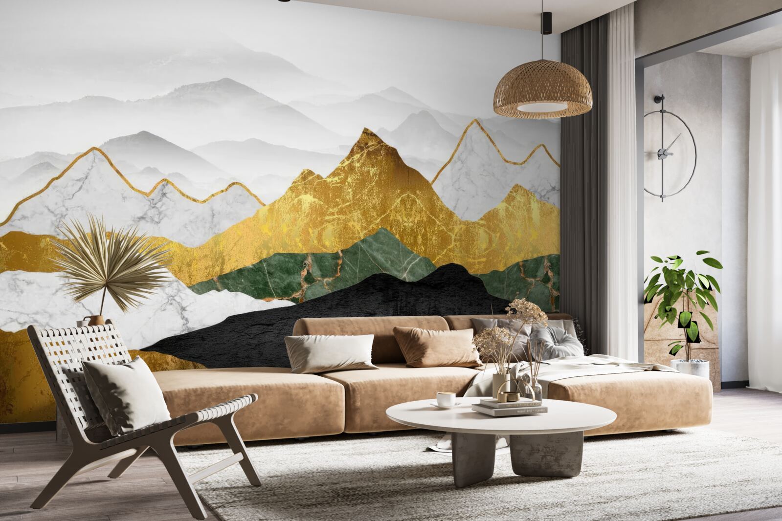 Papier peint silhouettes de montagnes en différentes couleurs