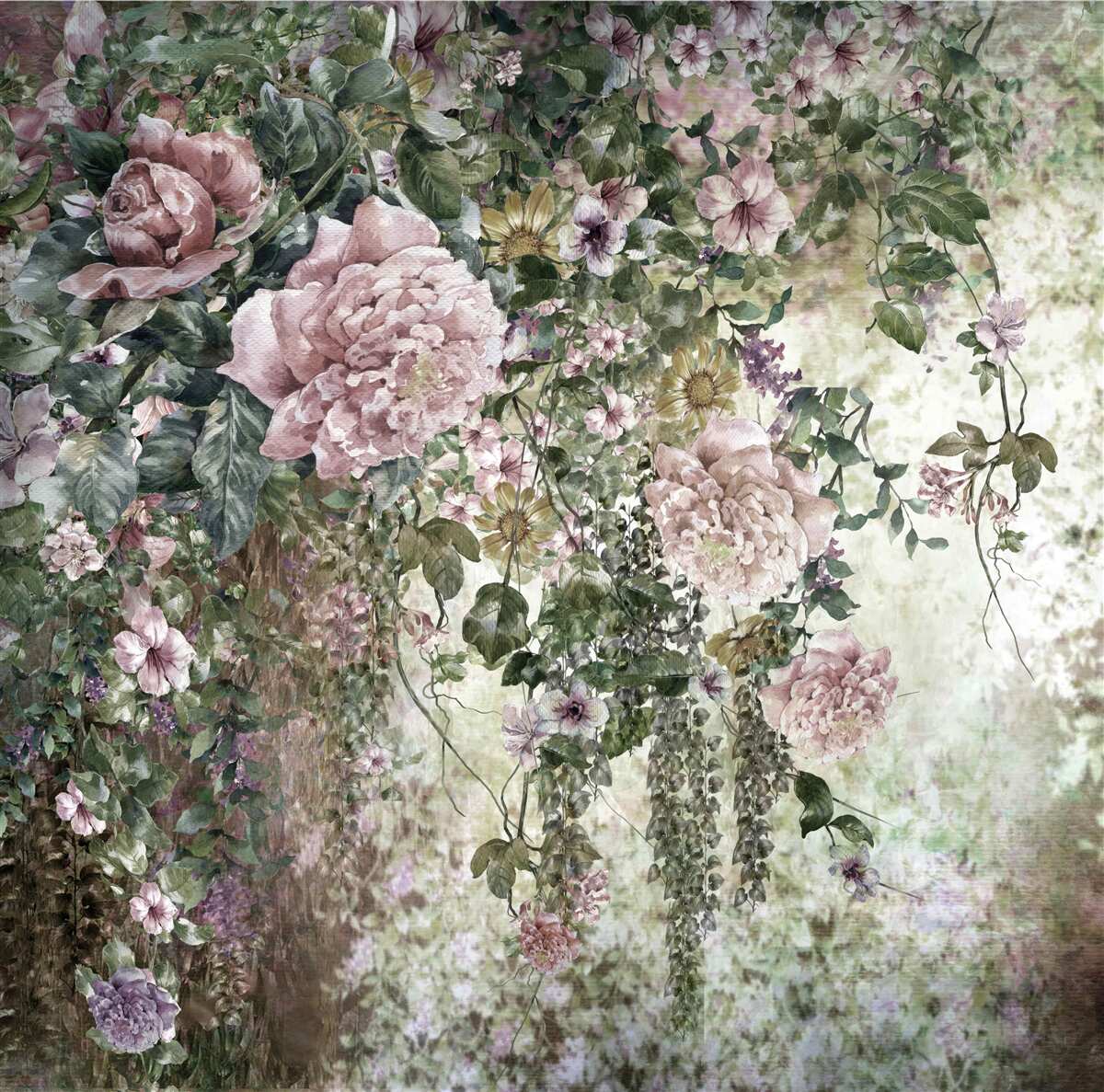 Papier peint beaucoup de plantes et de verdure