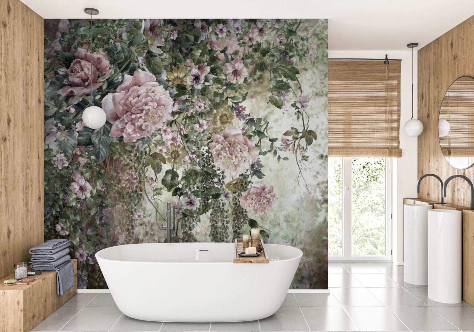 Papier peint beaucoup de plantes et de verdure
