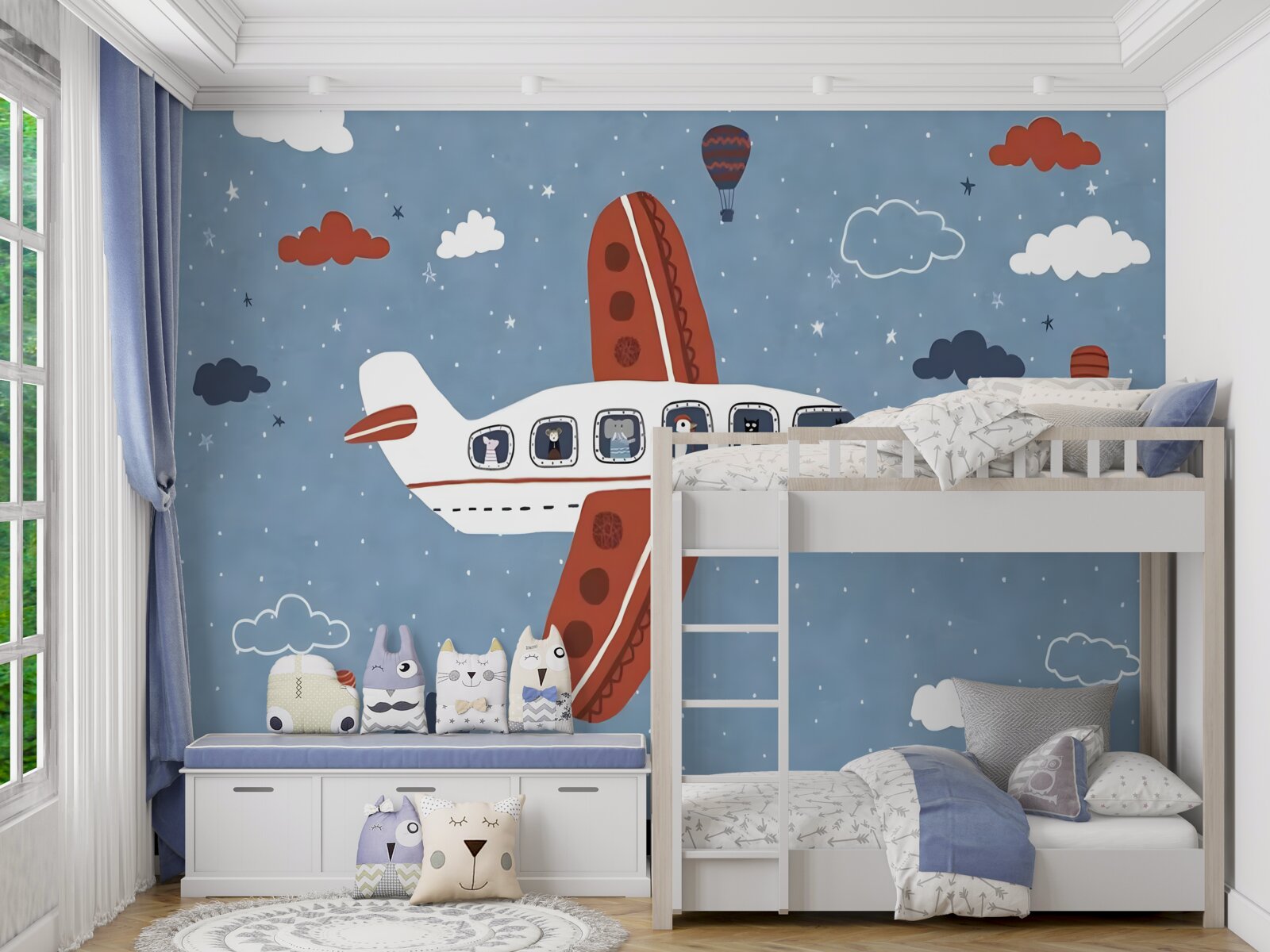 Papier peint les animaux regardent par les hublots des avions