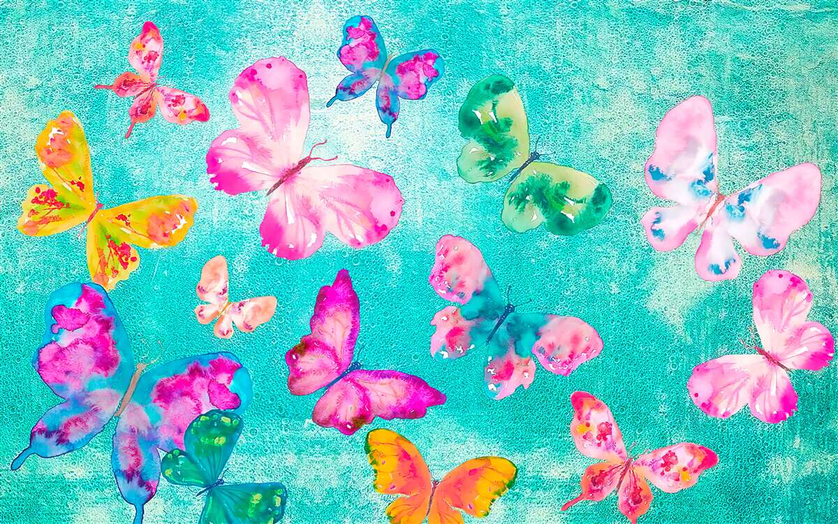 Papier peint des papillons de toutes les couleurs