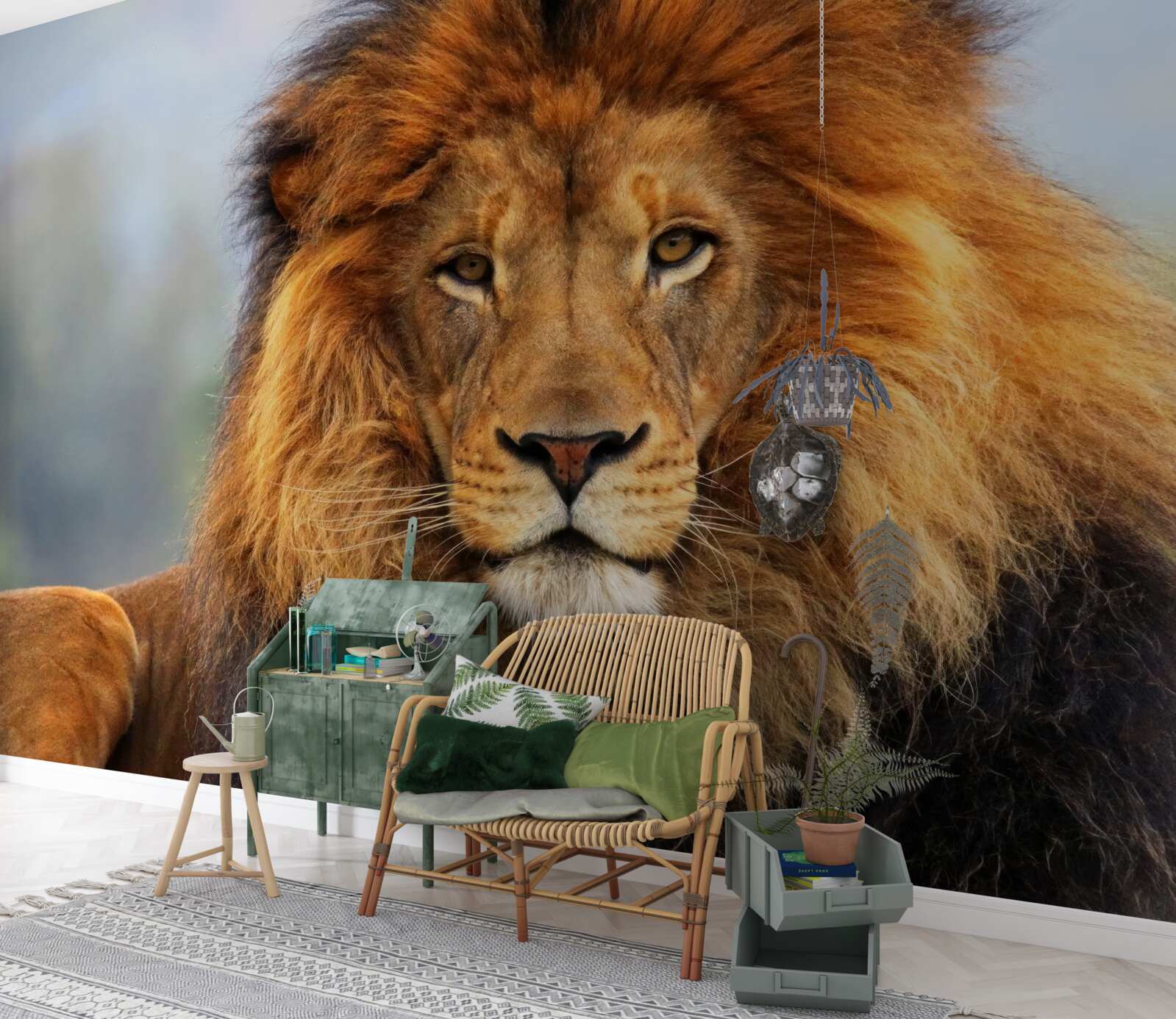 Papier peint image d'un lion