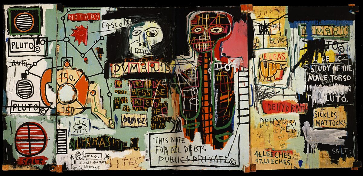 Papier peint peintures sombres et lettrage mural