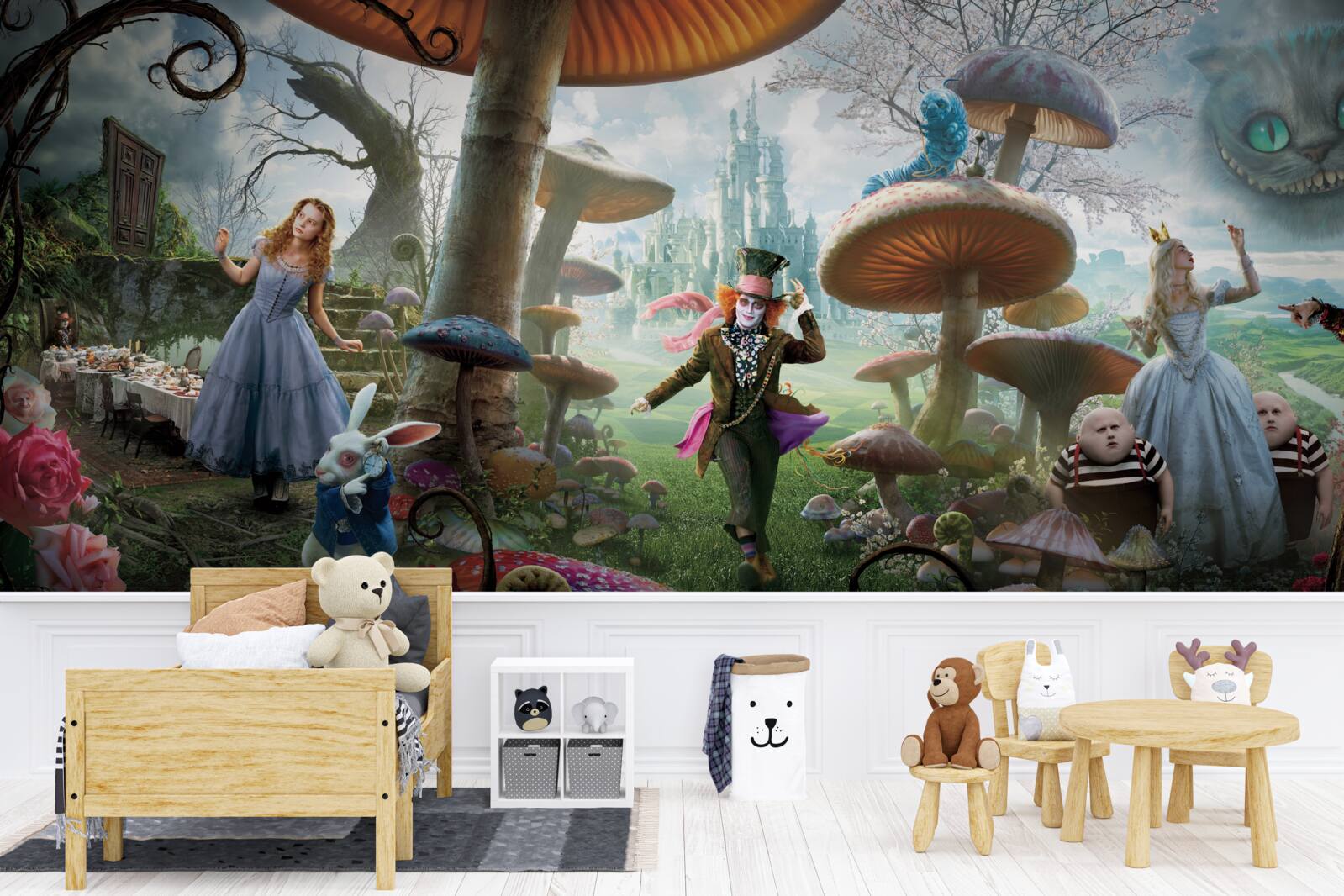 Papier peint personnages de "alice au pays des merveilles"