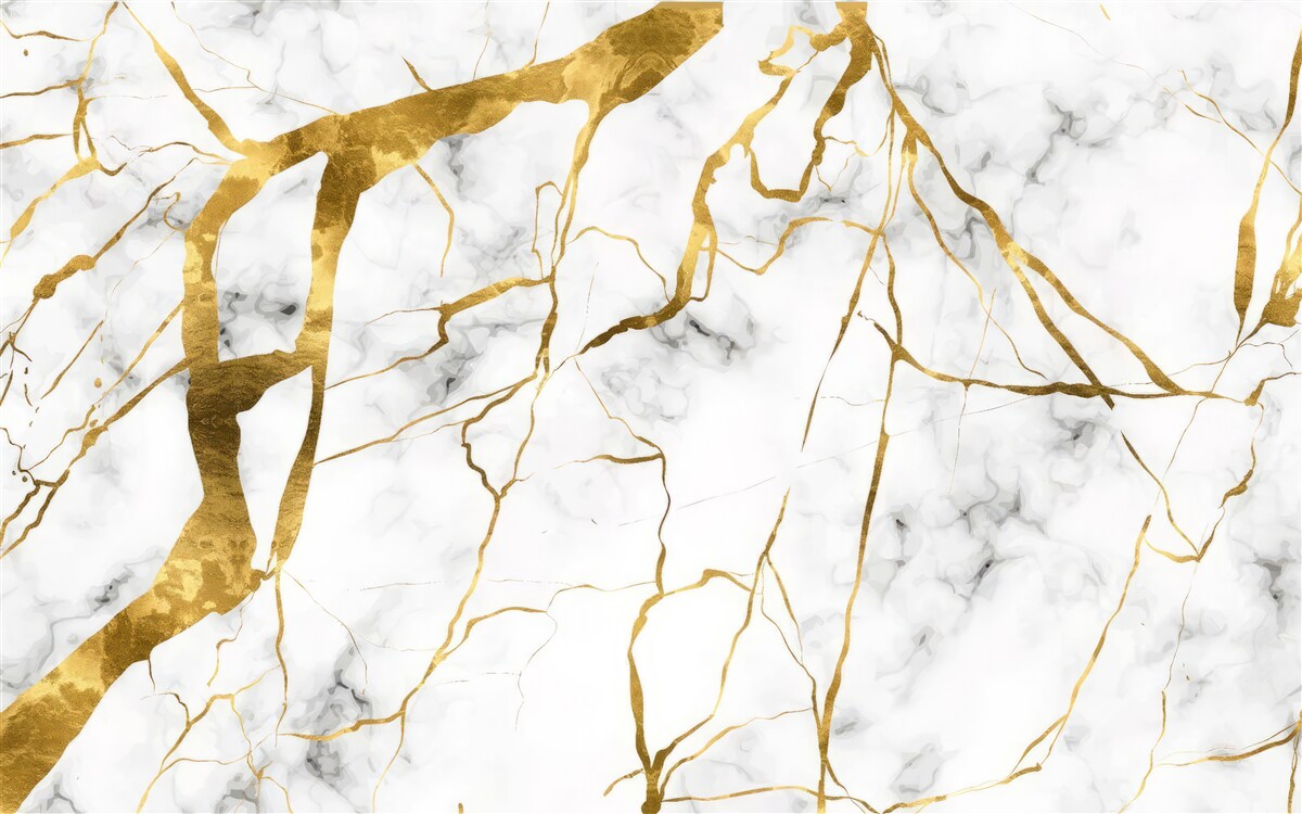 Papier peint fond de marbre blanc et or