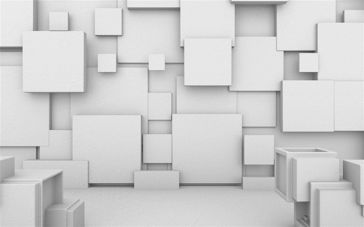 Papier peint carrés blancs volumétriques