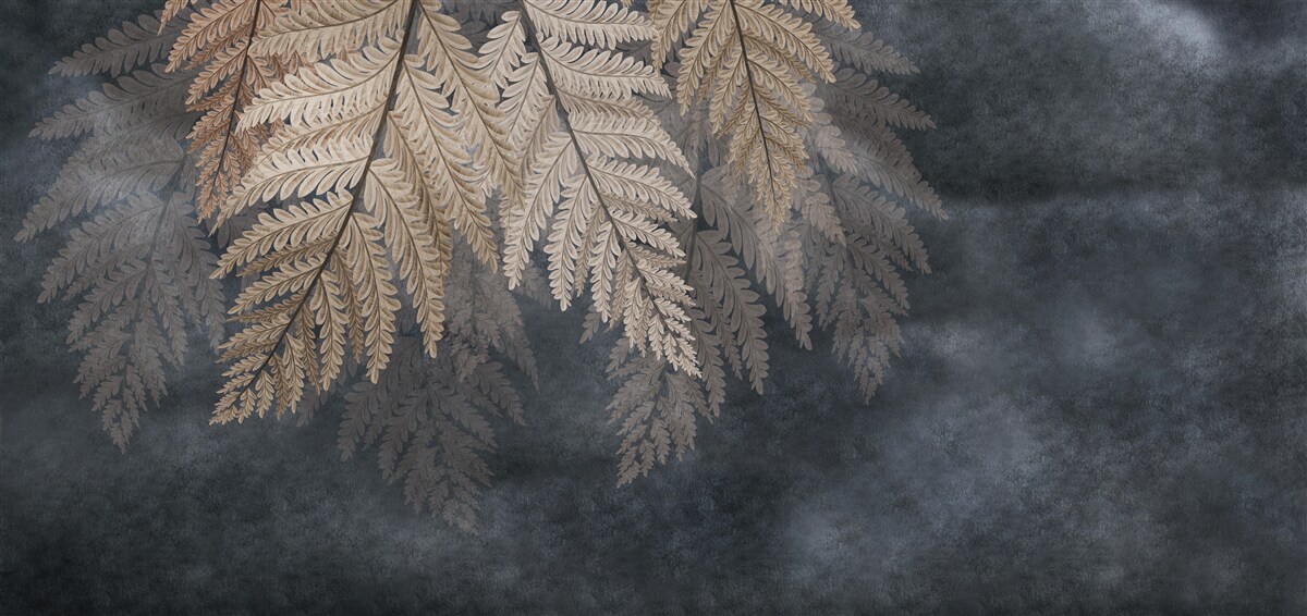 Papier peint feuilles tombant sur un fond sombre