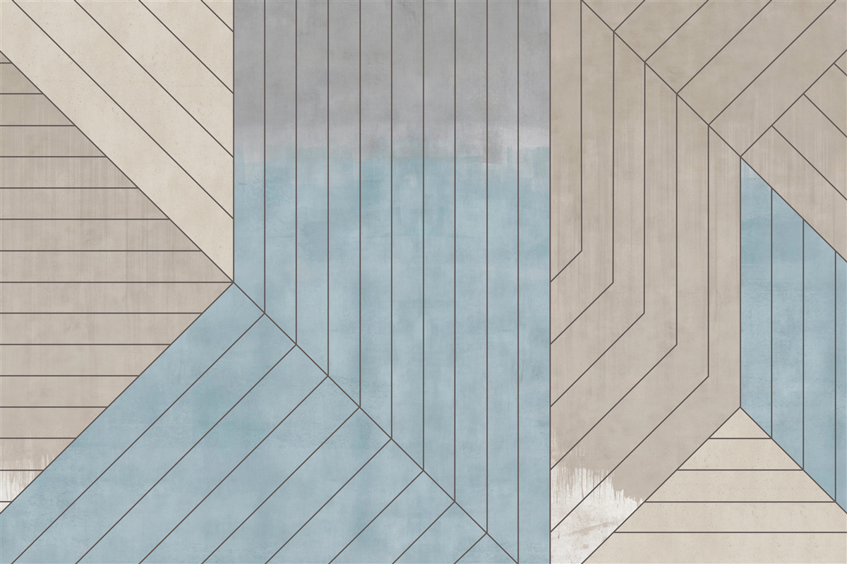 Papier peint lignes bleutées et floues